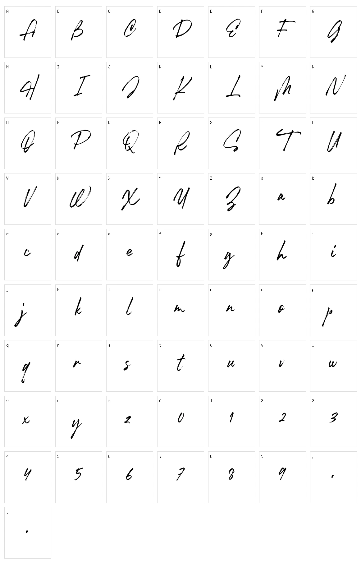 Robusta II Character Set