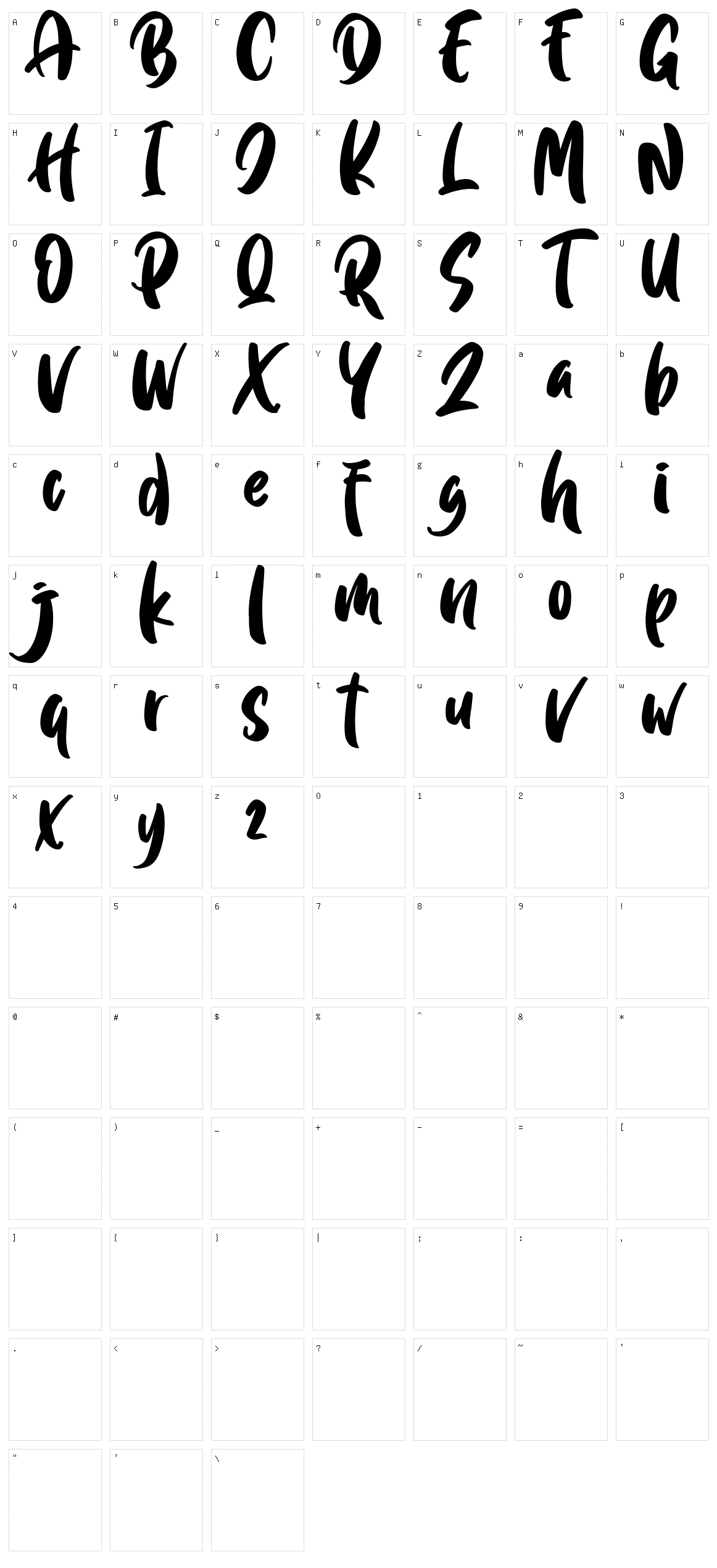 Quick Jump Character Set