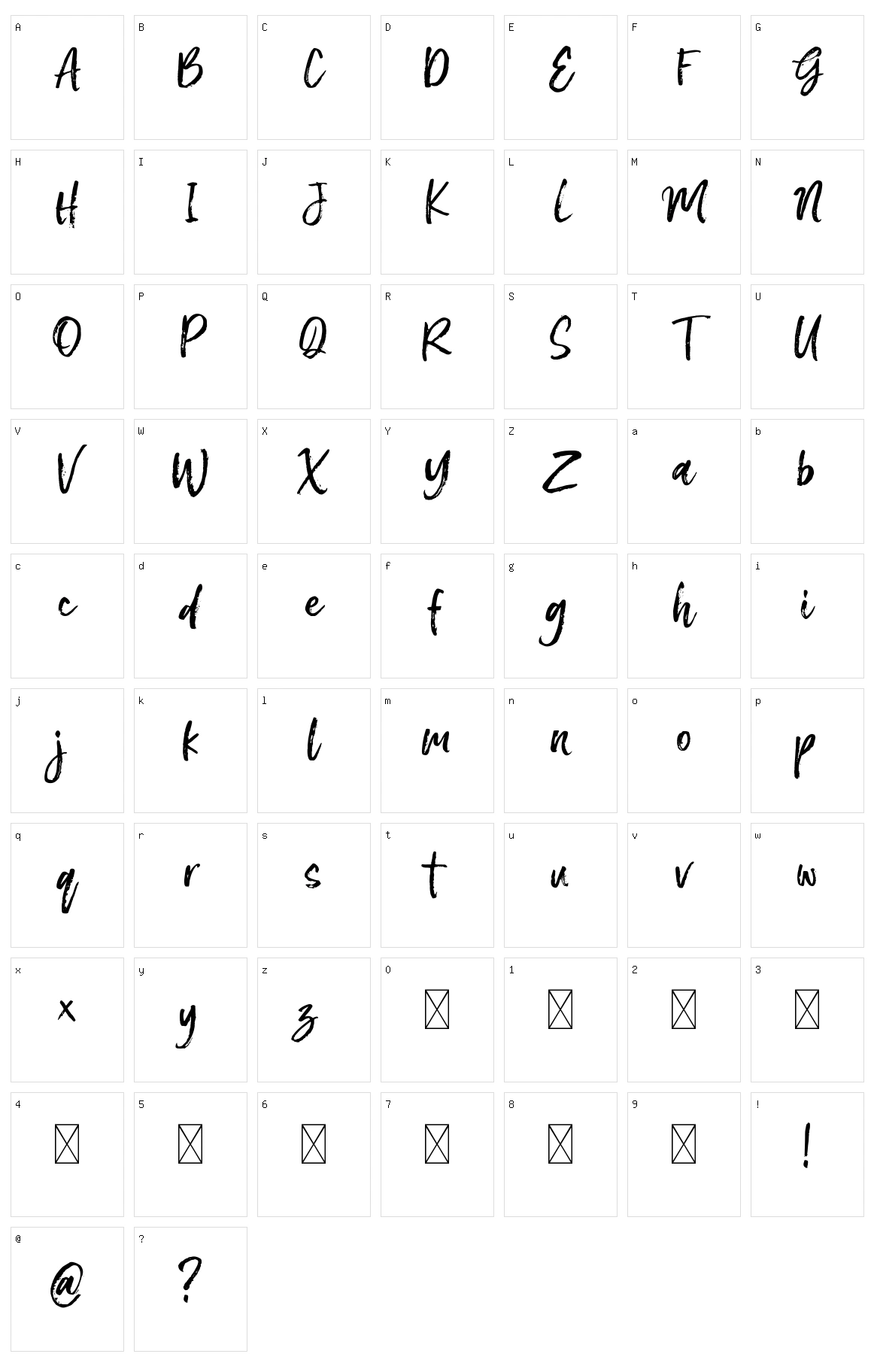 Meredith Character Set