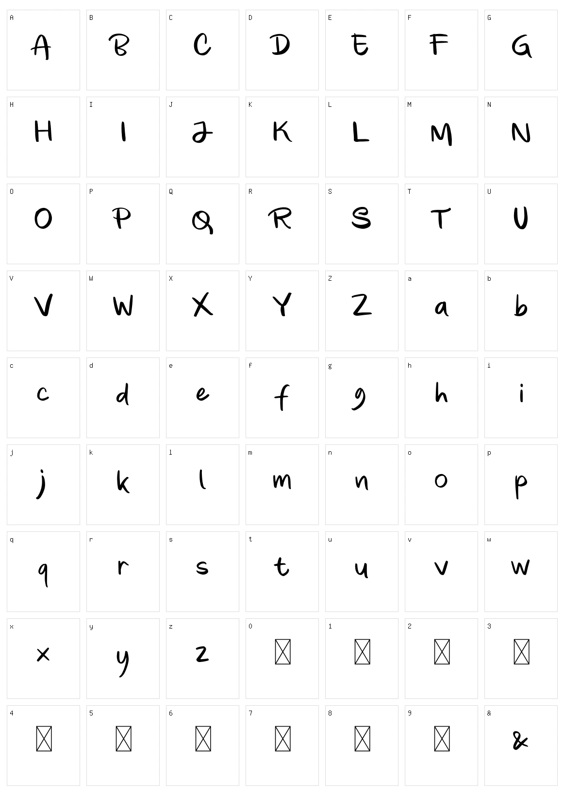 Gladyss Character Set