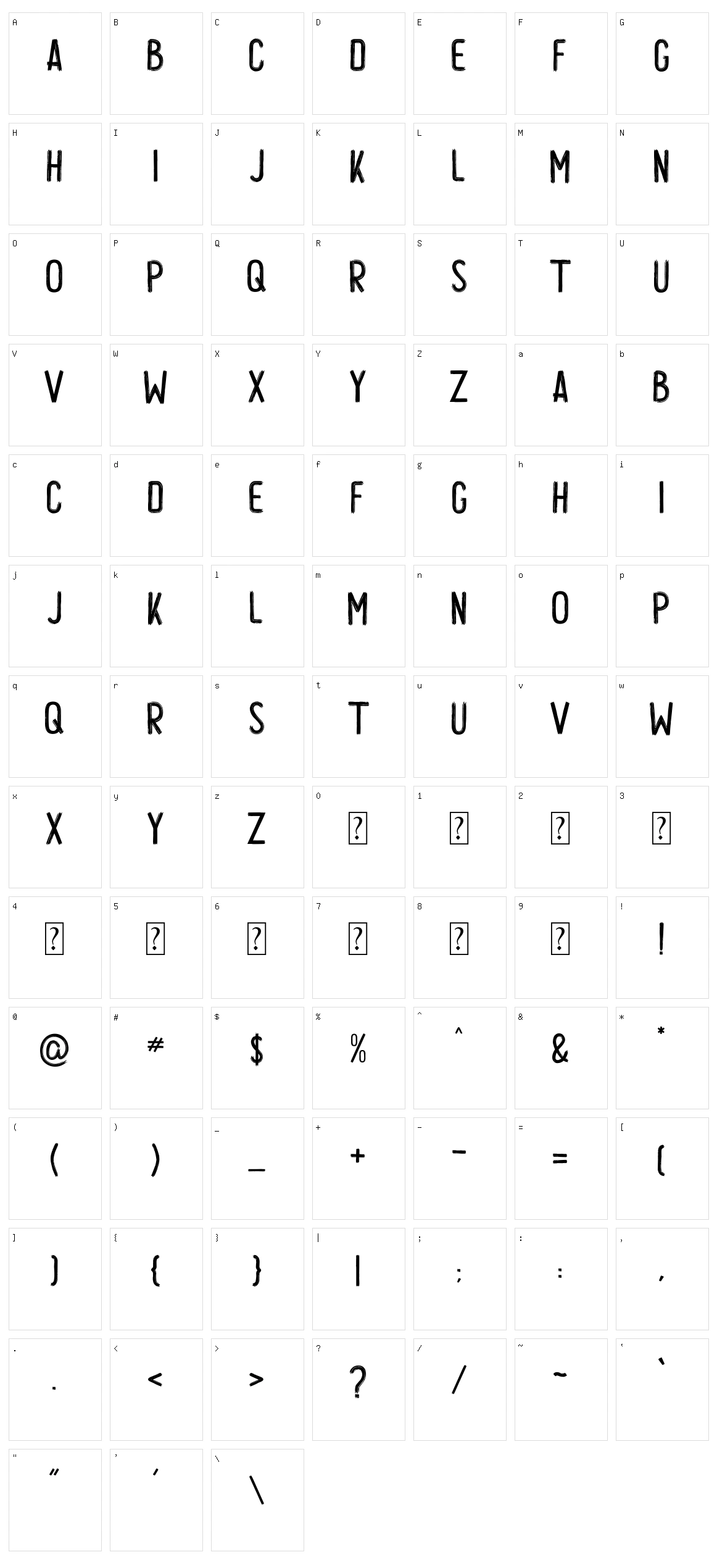 Locare Brush Character Set
