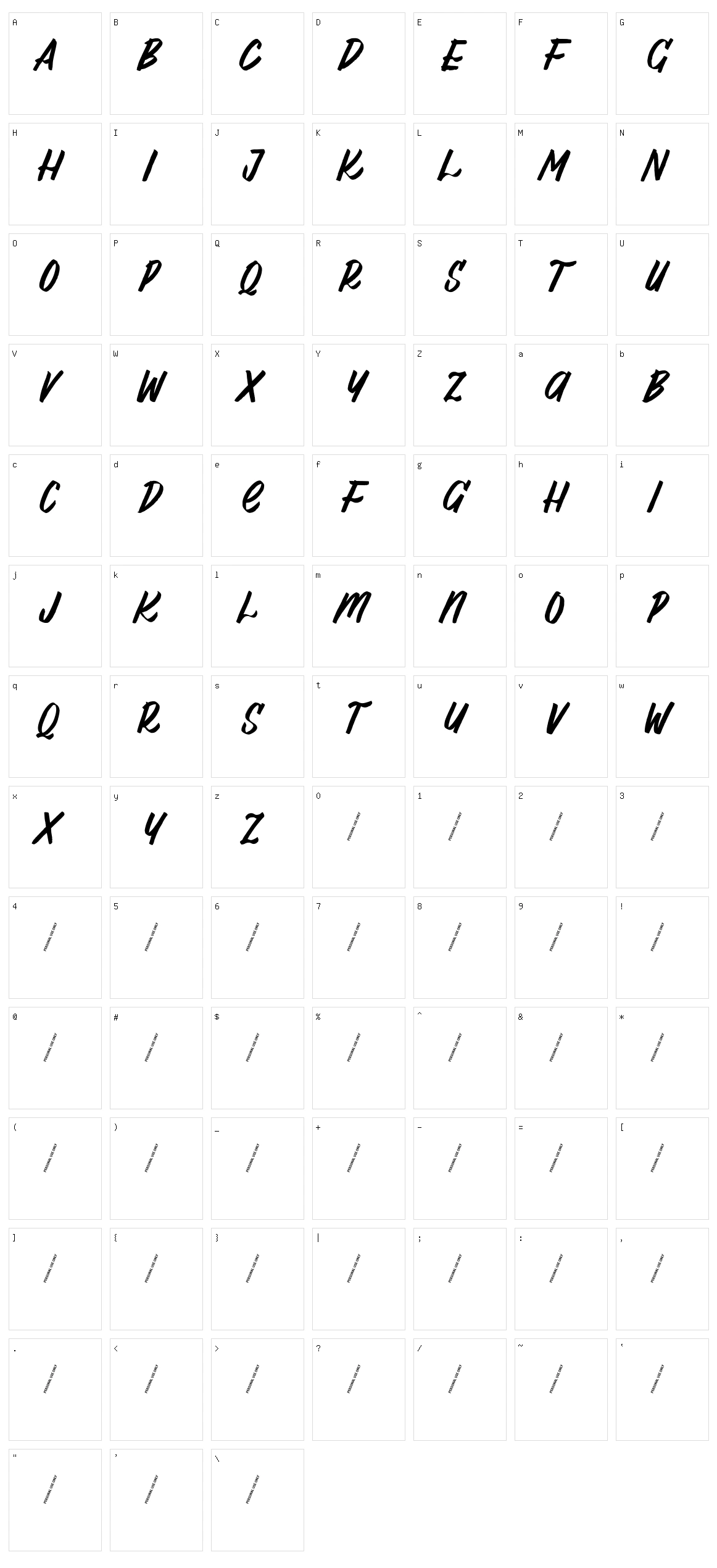 AL Lebrush Character Set