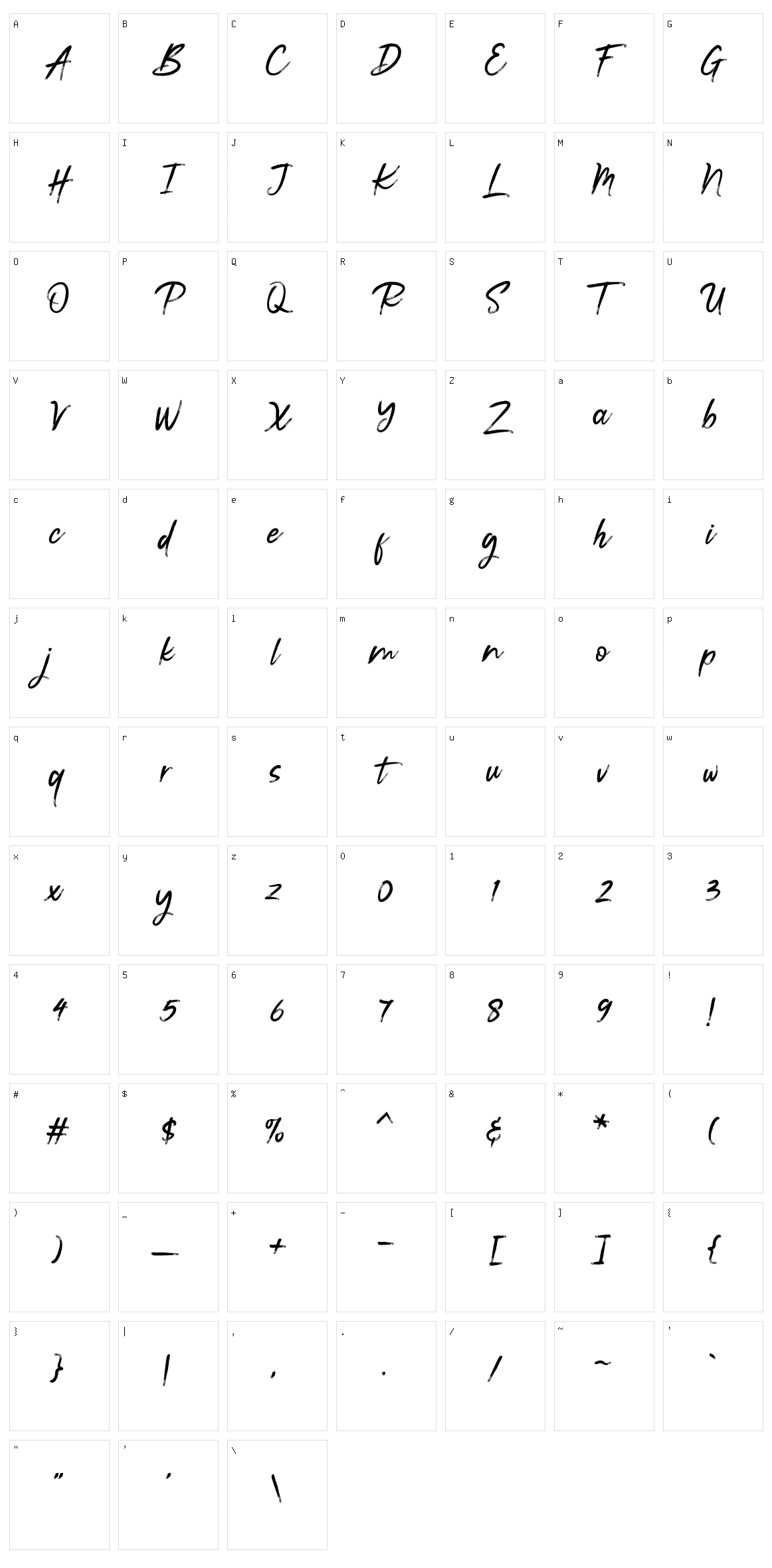 Vasttag Brush Character Set