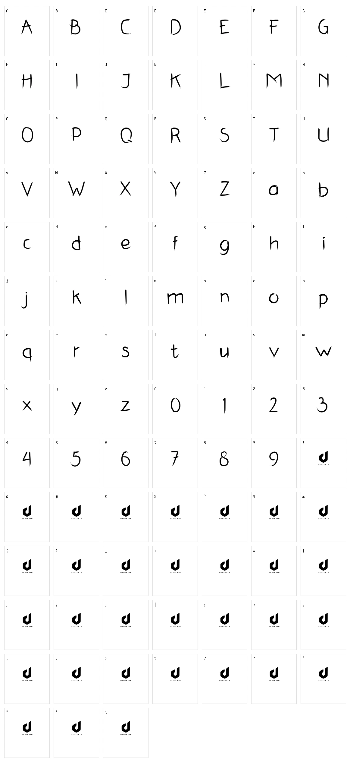 Dazalea Character Set
