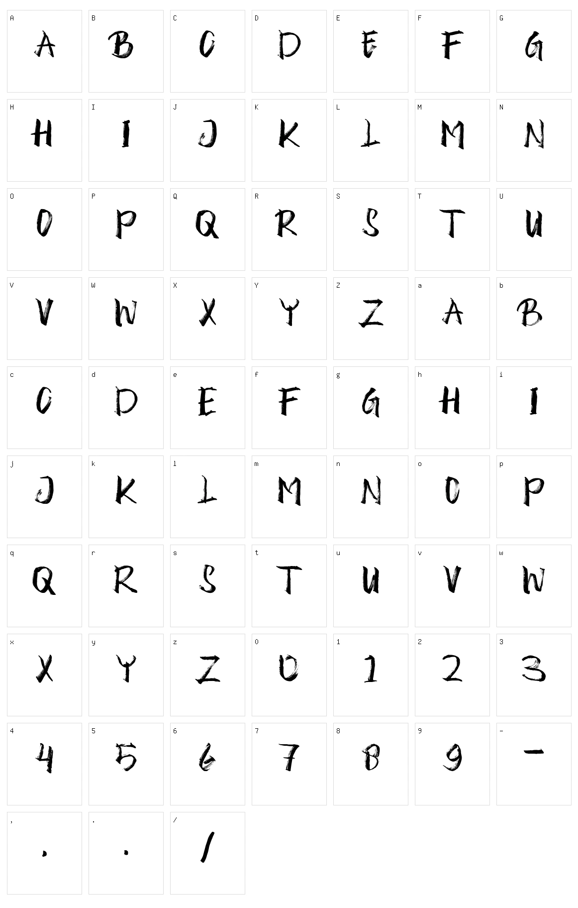 Theorevil Character Set