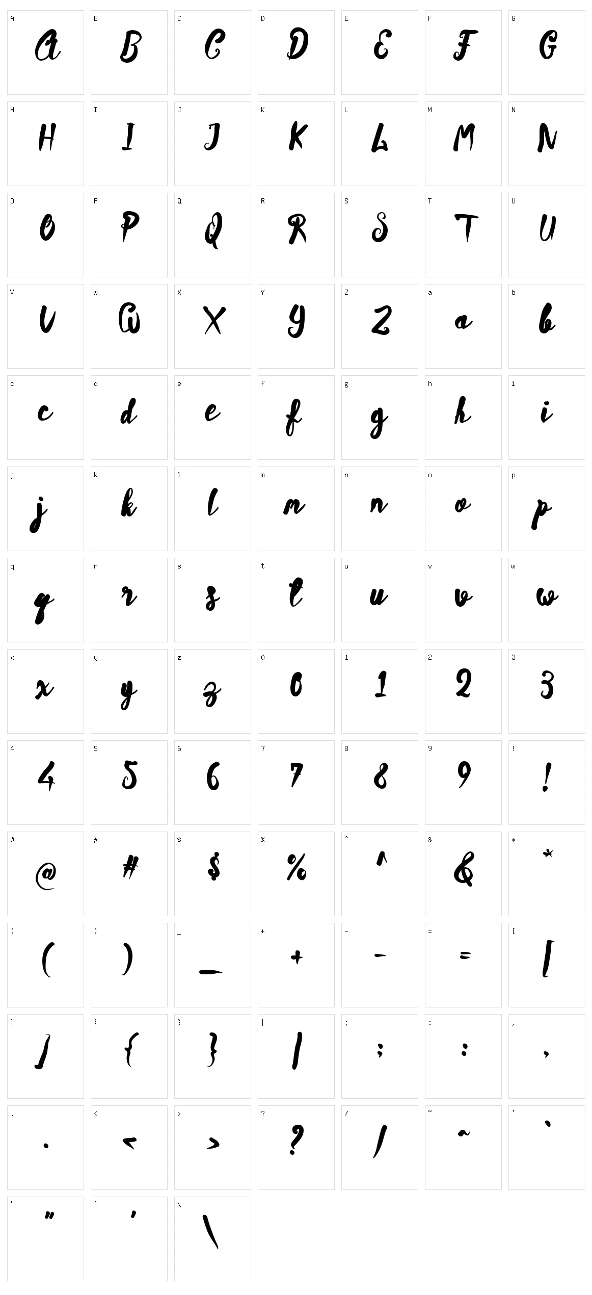 Sambalado Character Set