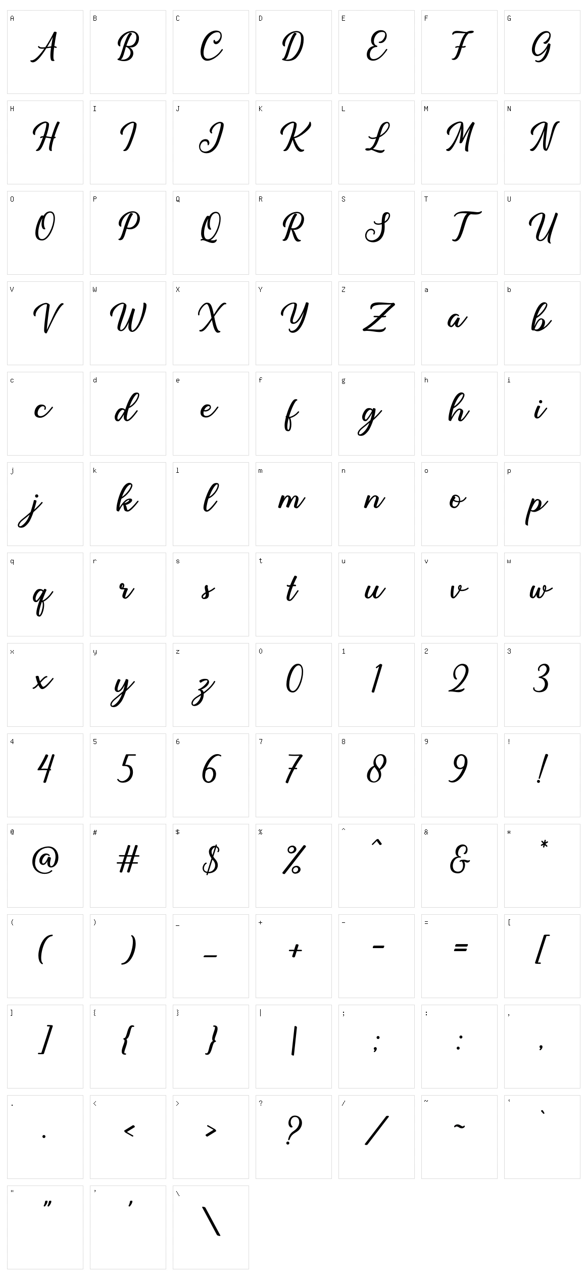 Birthland Character Set