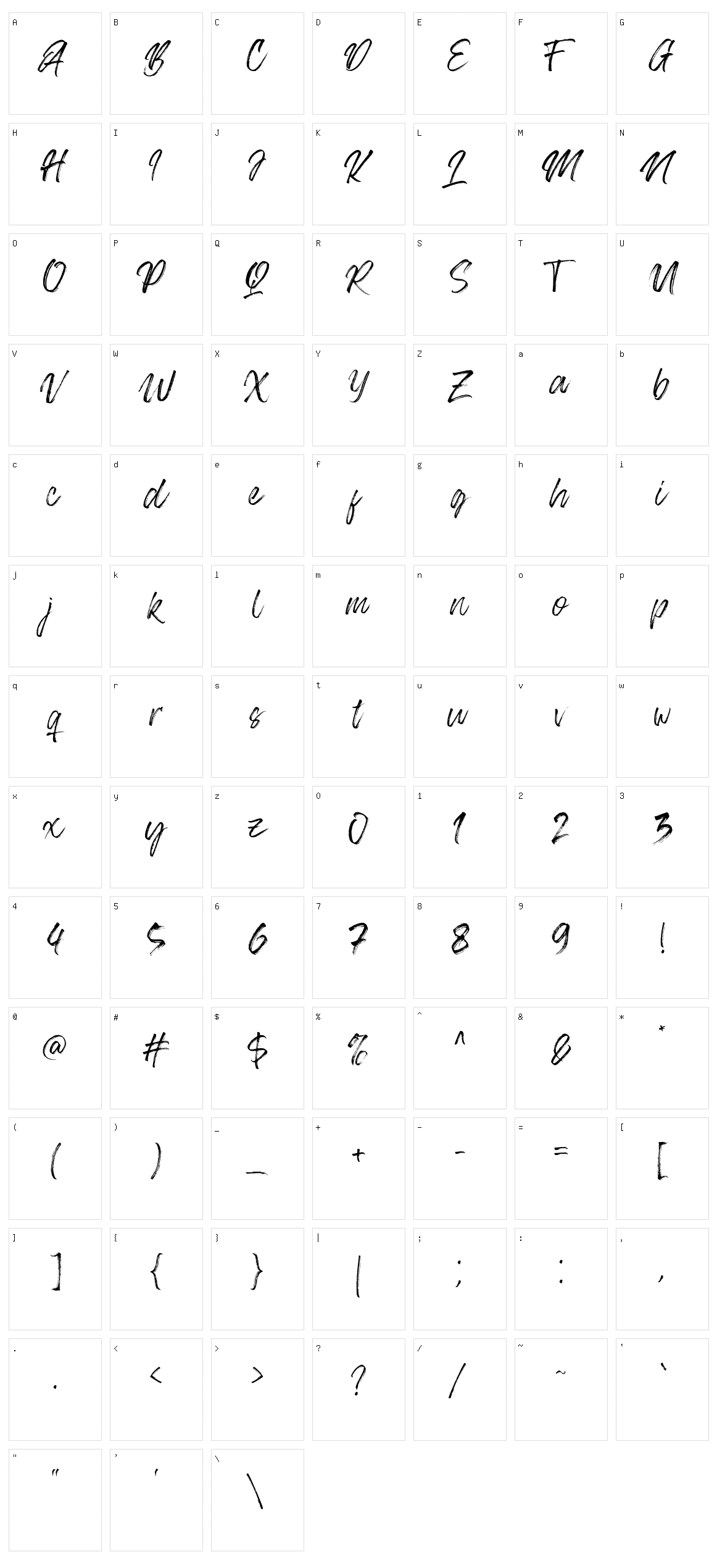 Blackpine Character Set