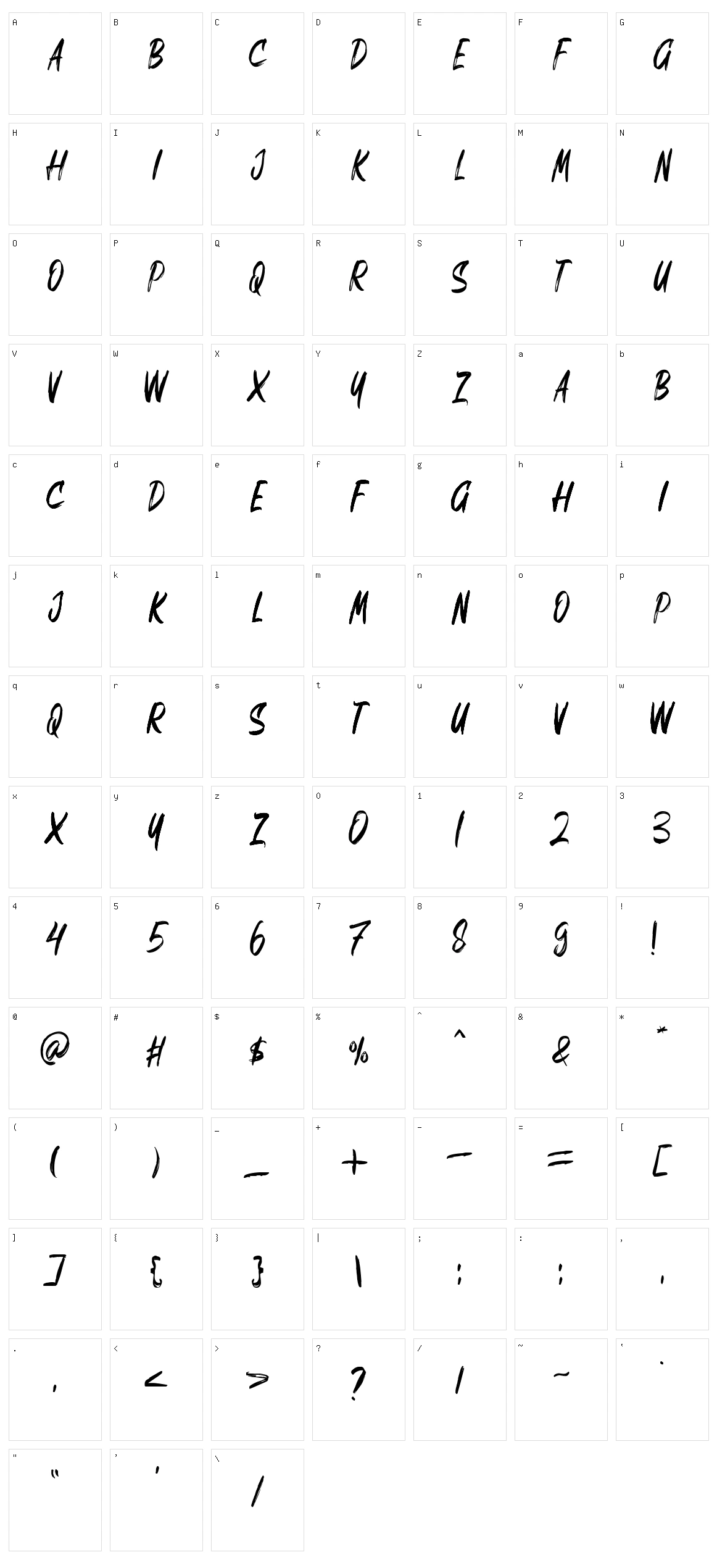 Sregale Character Set