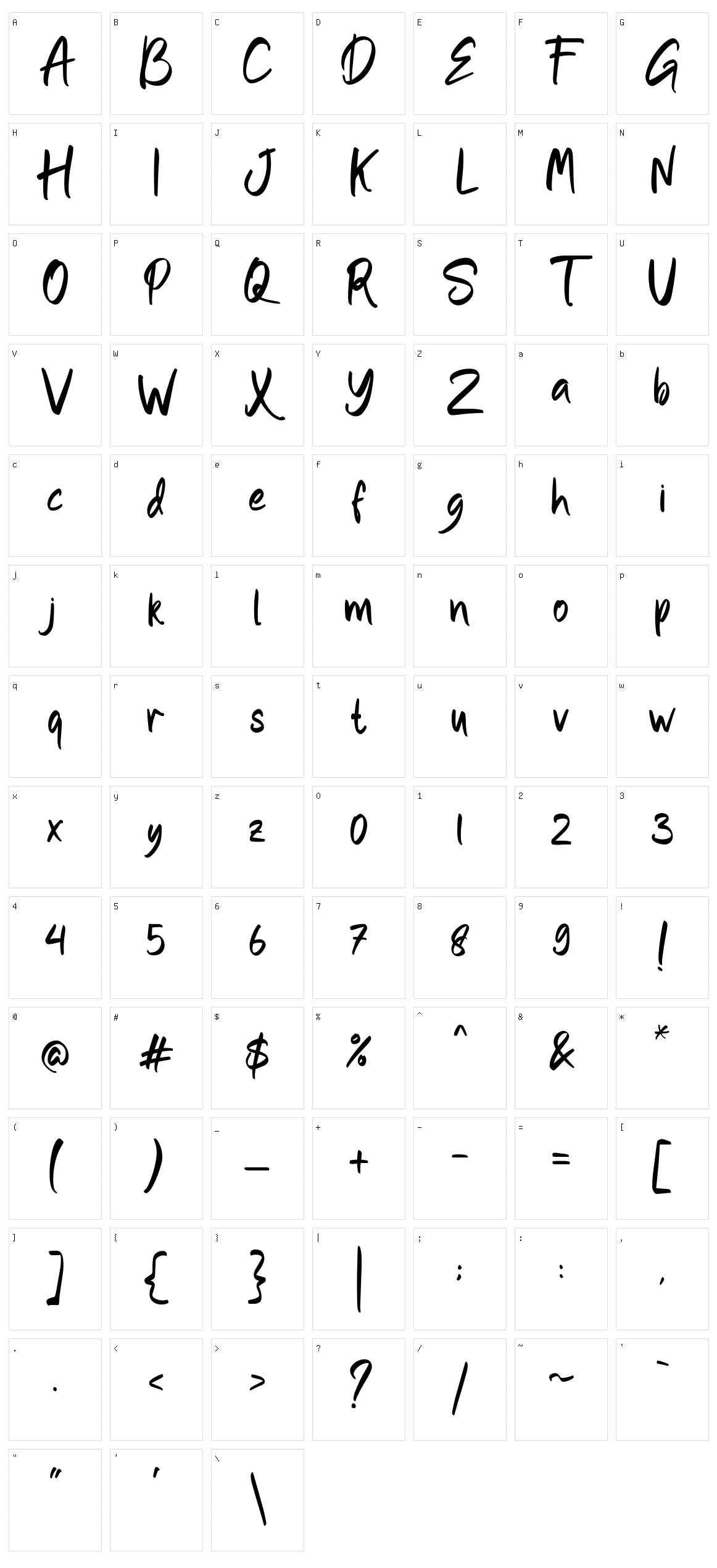 Sachyma Character Set