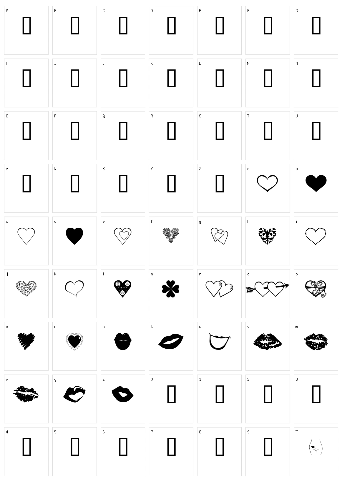 Luv N Kisses Character Set