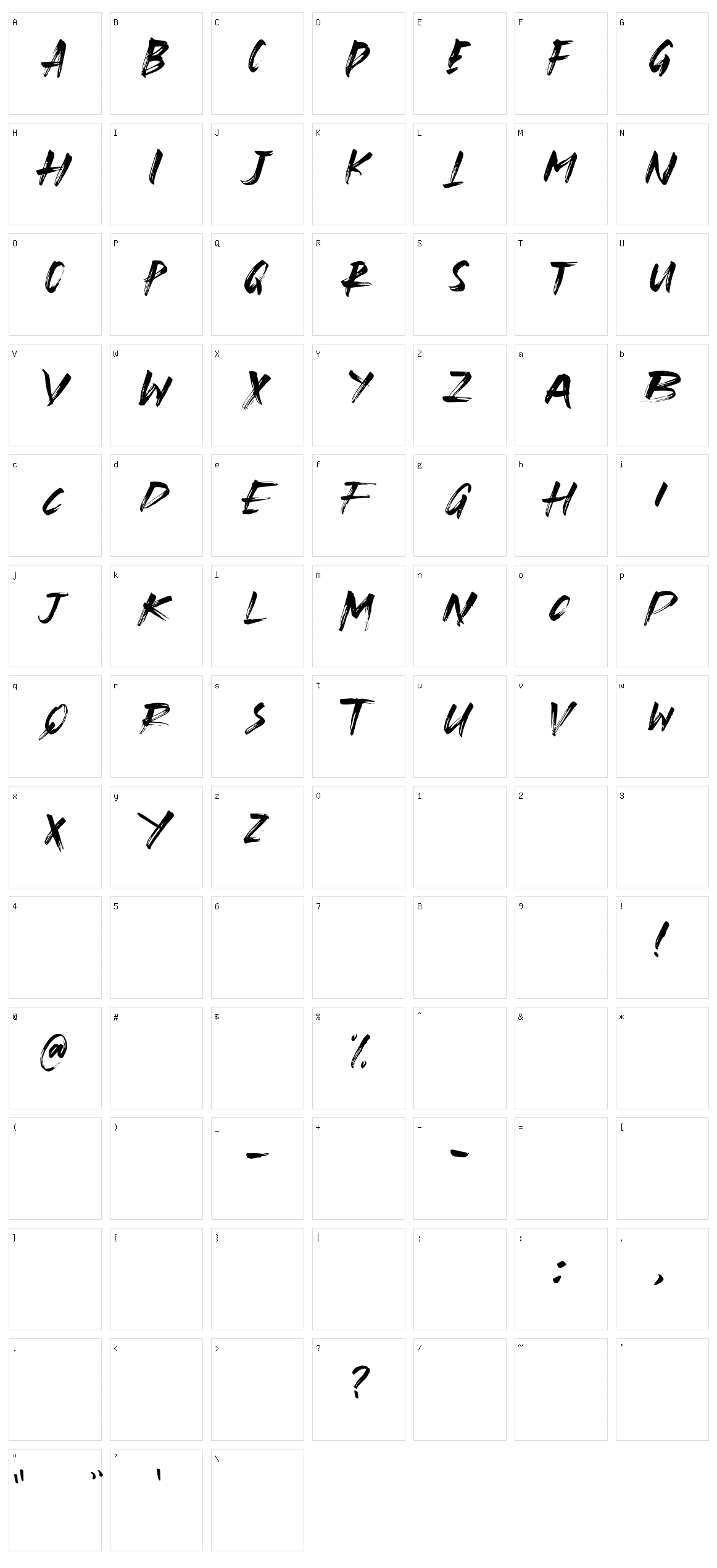 Blindspot Character Set