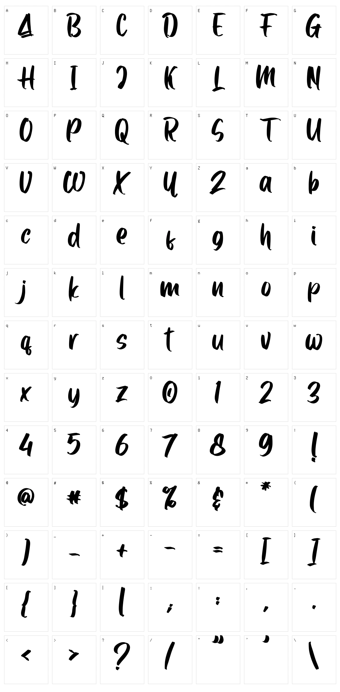 Samuell Character Set