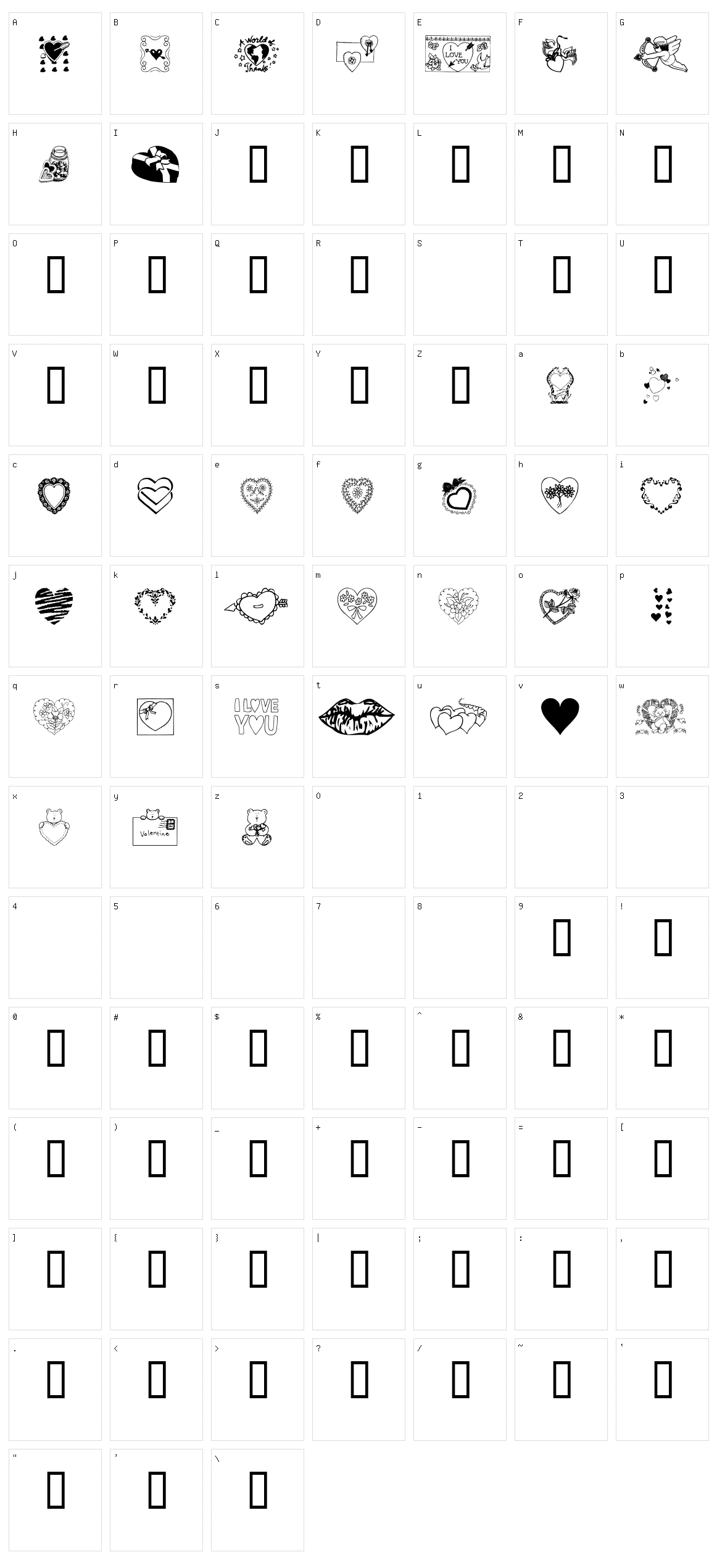 Valentine Character Set
