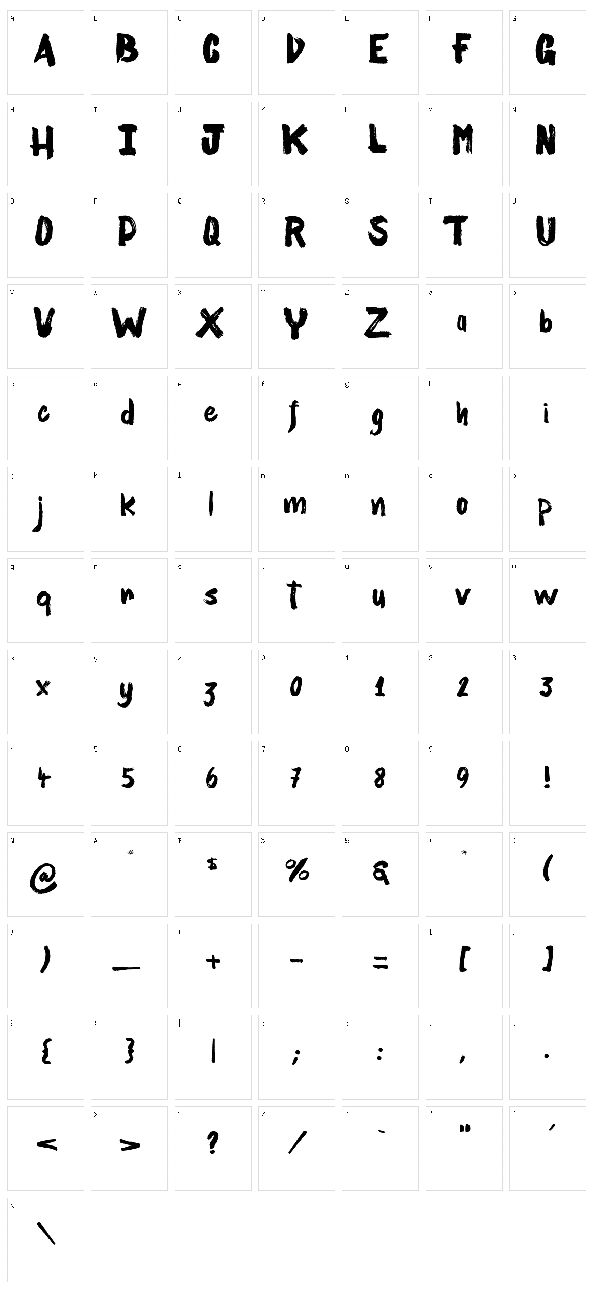 Thurdy Sicks Character Set