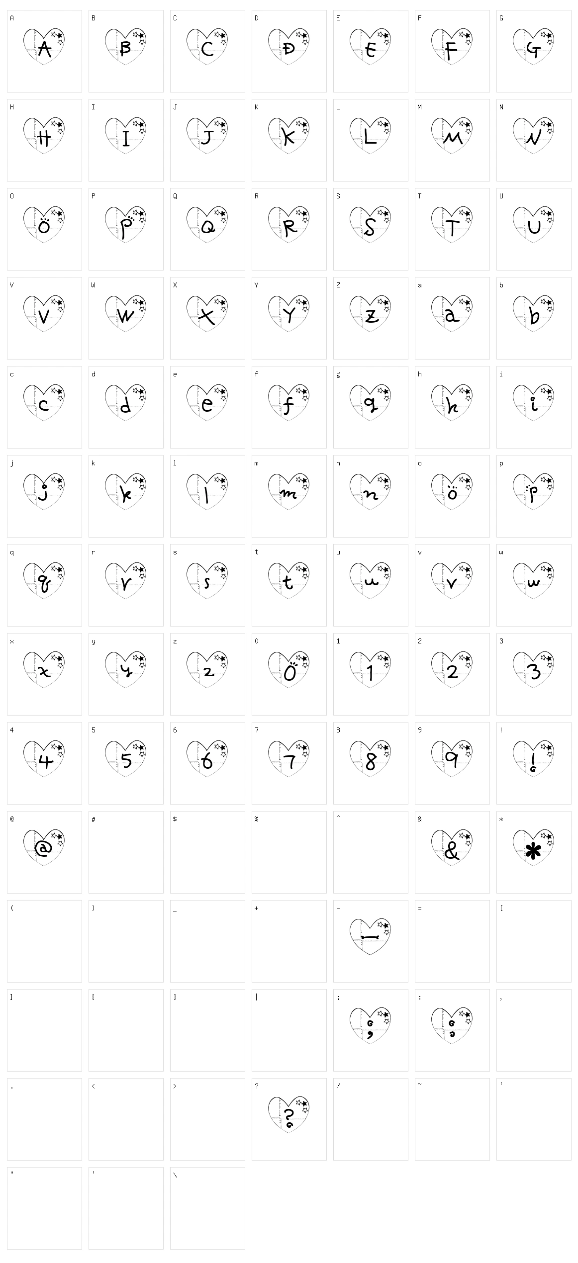 ha-Font Character Set