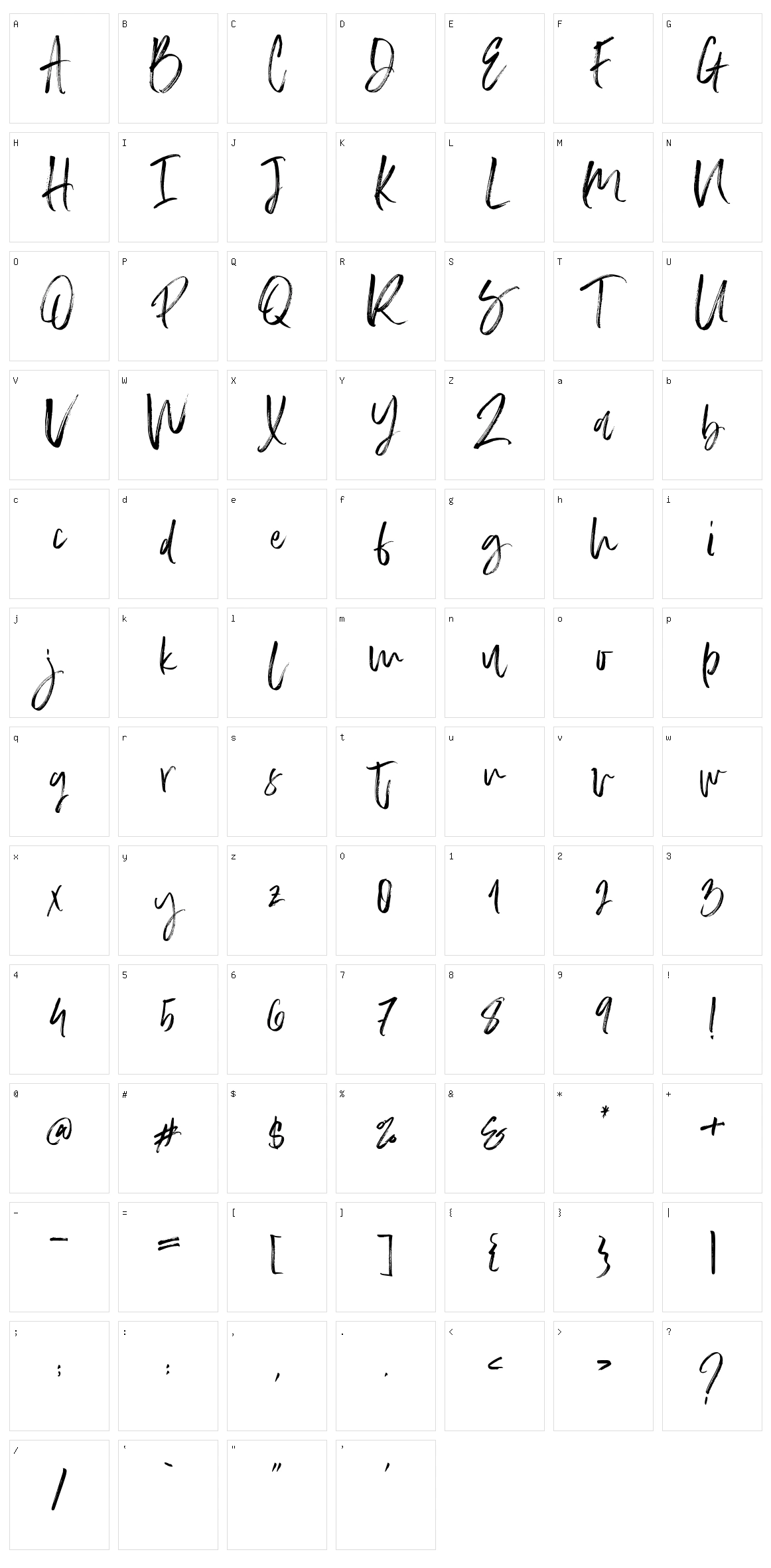 Slabor Brush Character Set