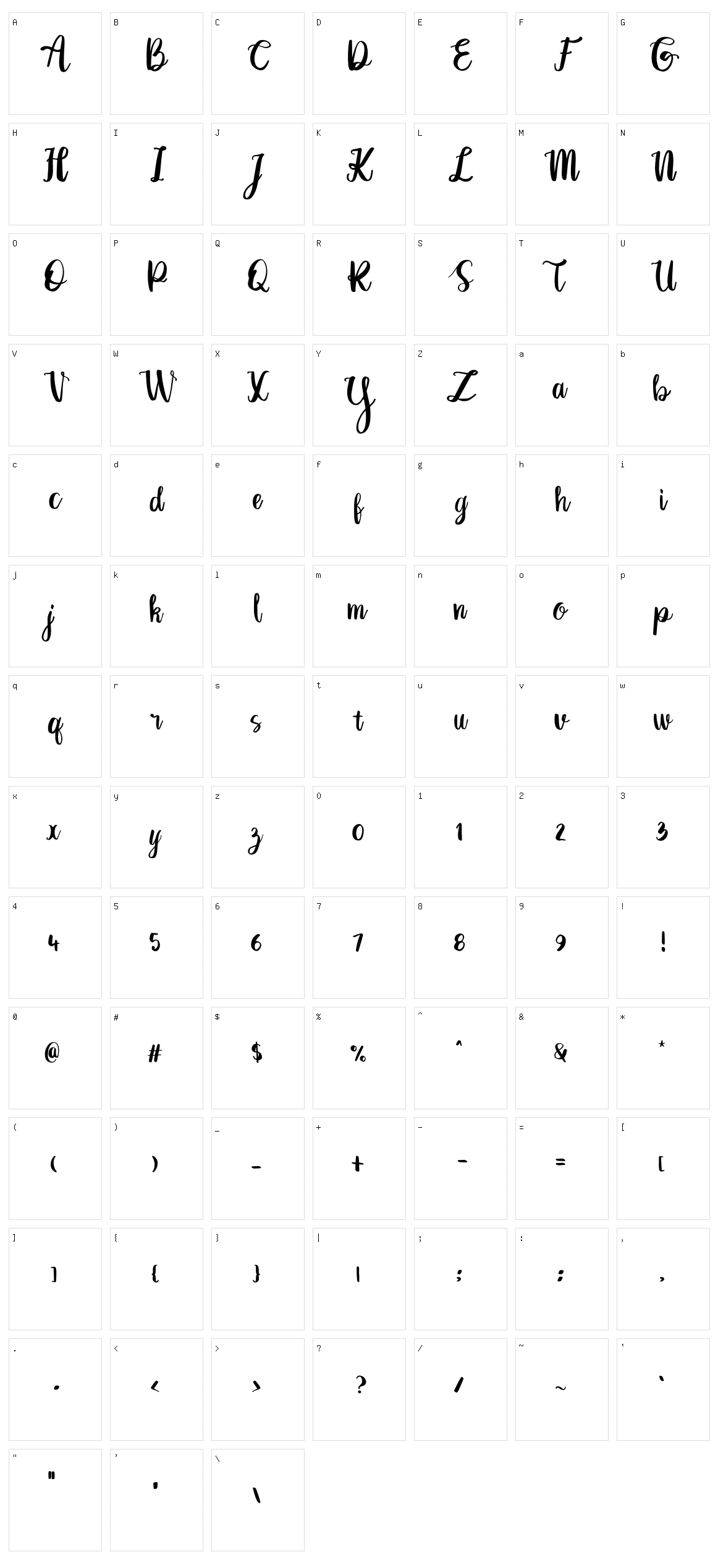 Qumalu Character Set