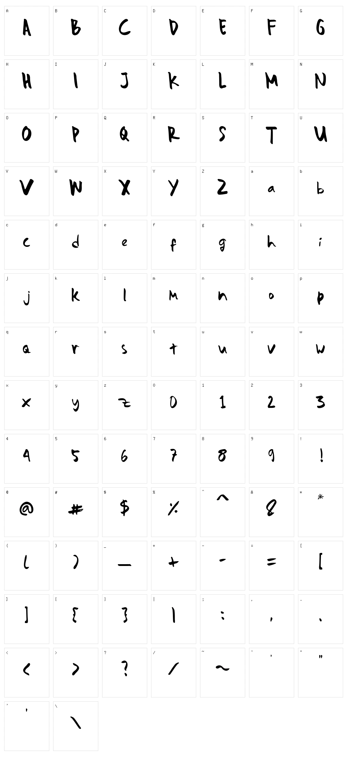 Monterado Character Set