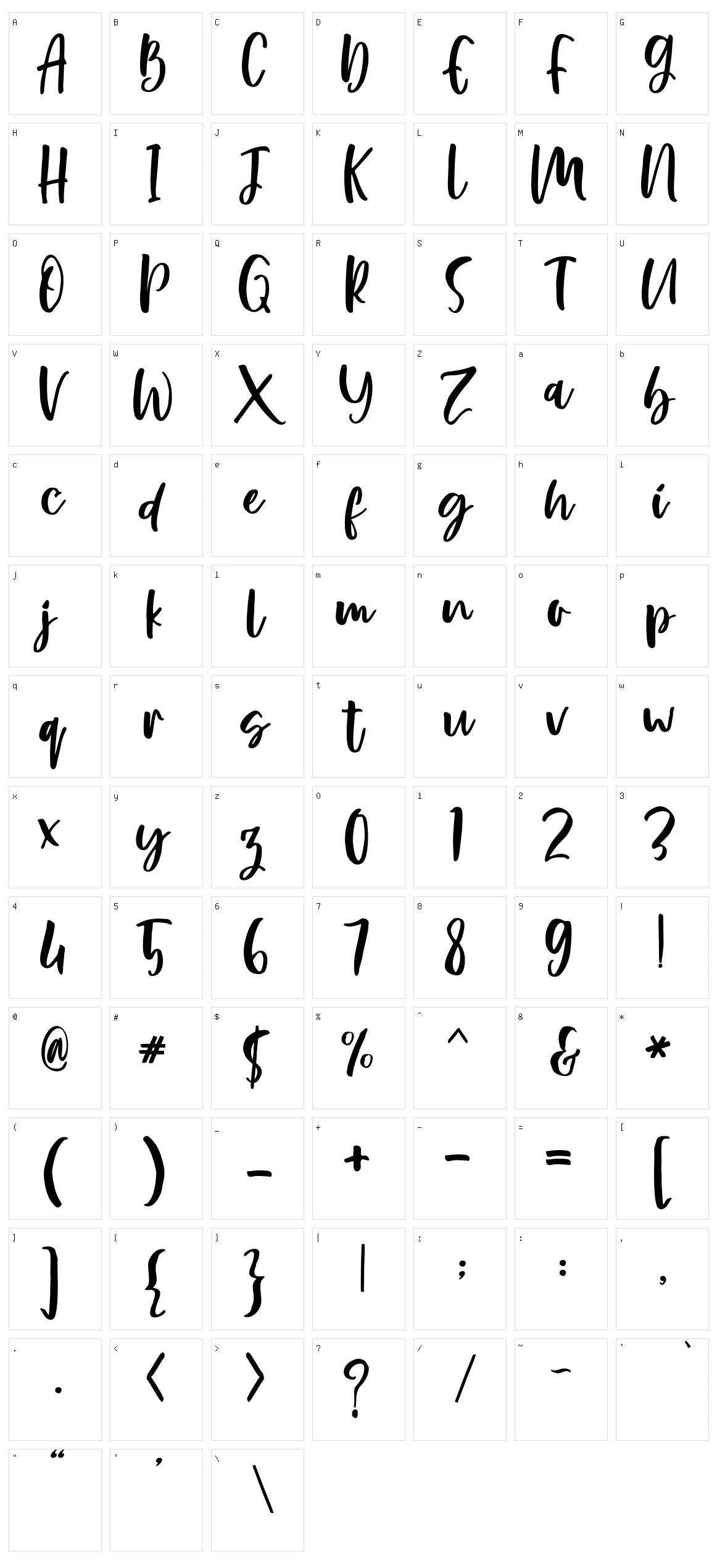 Rosemerry Character Set