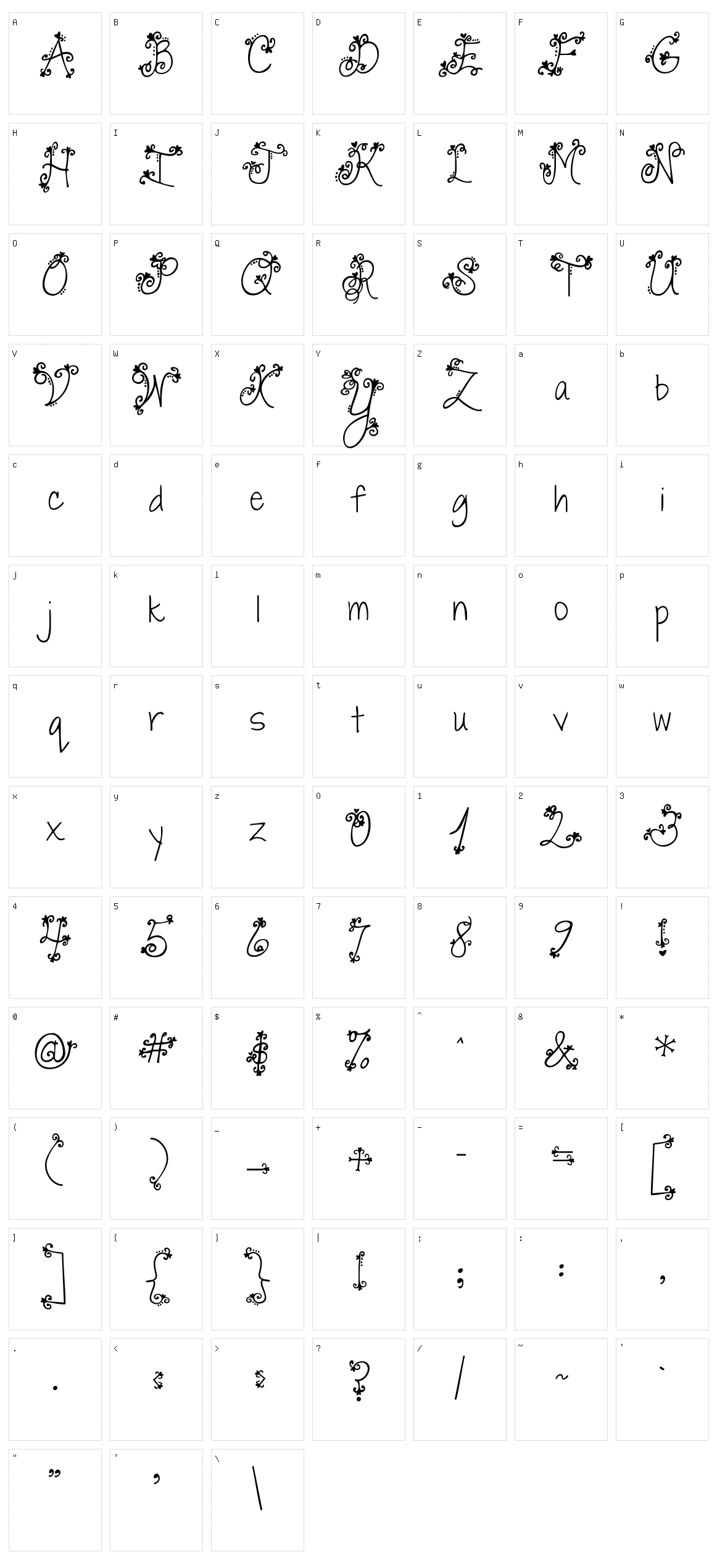 Janda Swirly Twirly Character Set
