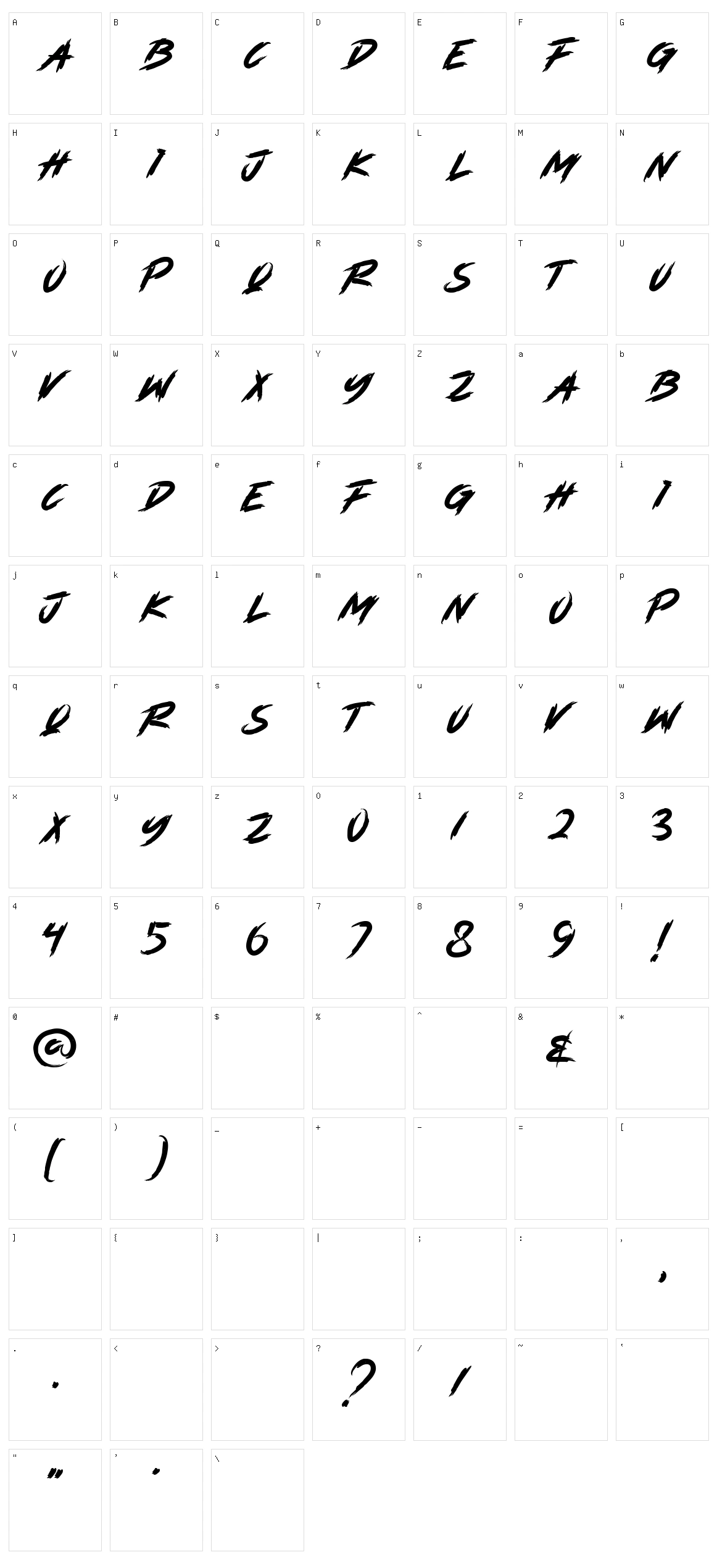 Alterbreak Character Set