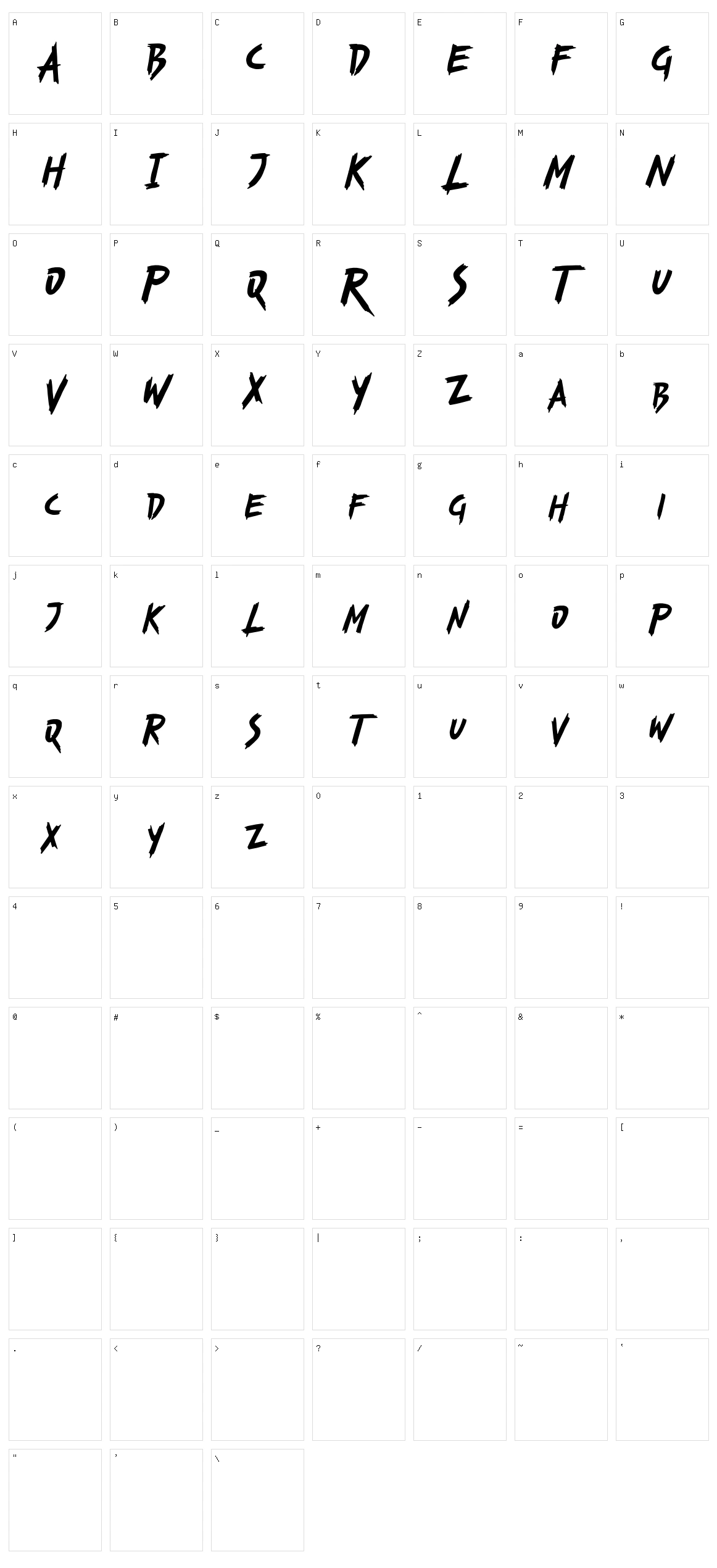 Bustracks Character Set
