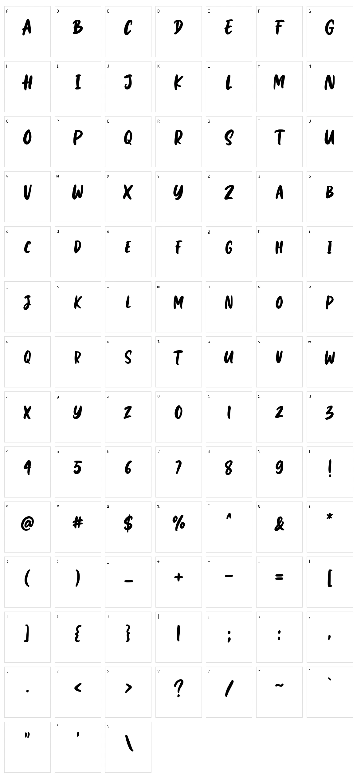 Maddox Character Set
