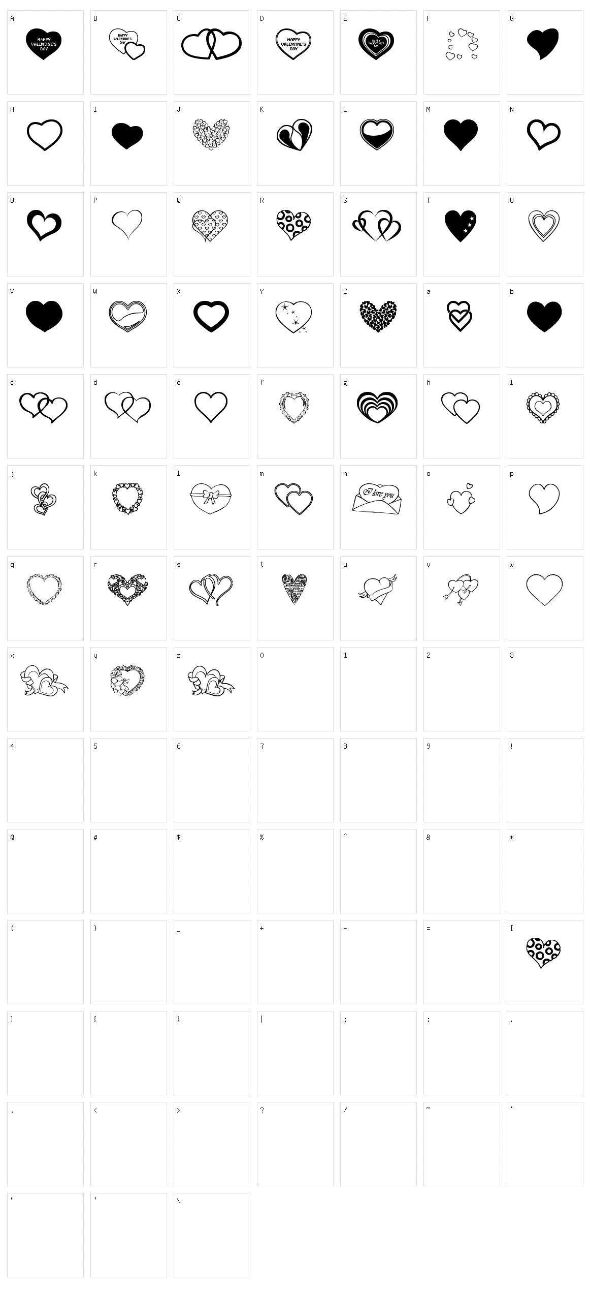 Vanlentines Day TFB Character Set