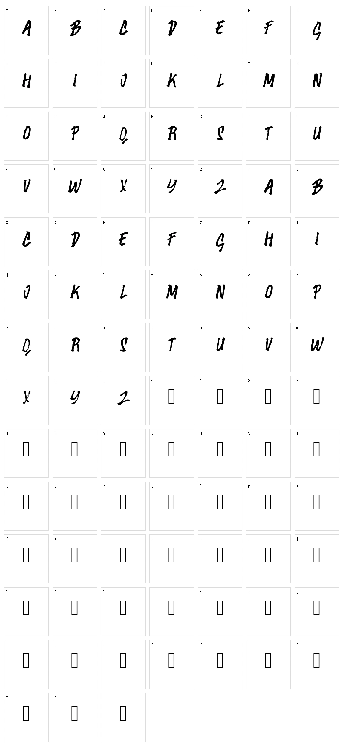 Bagato Character Set