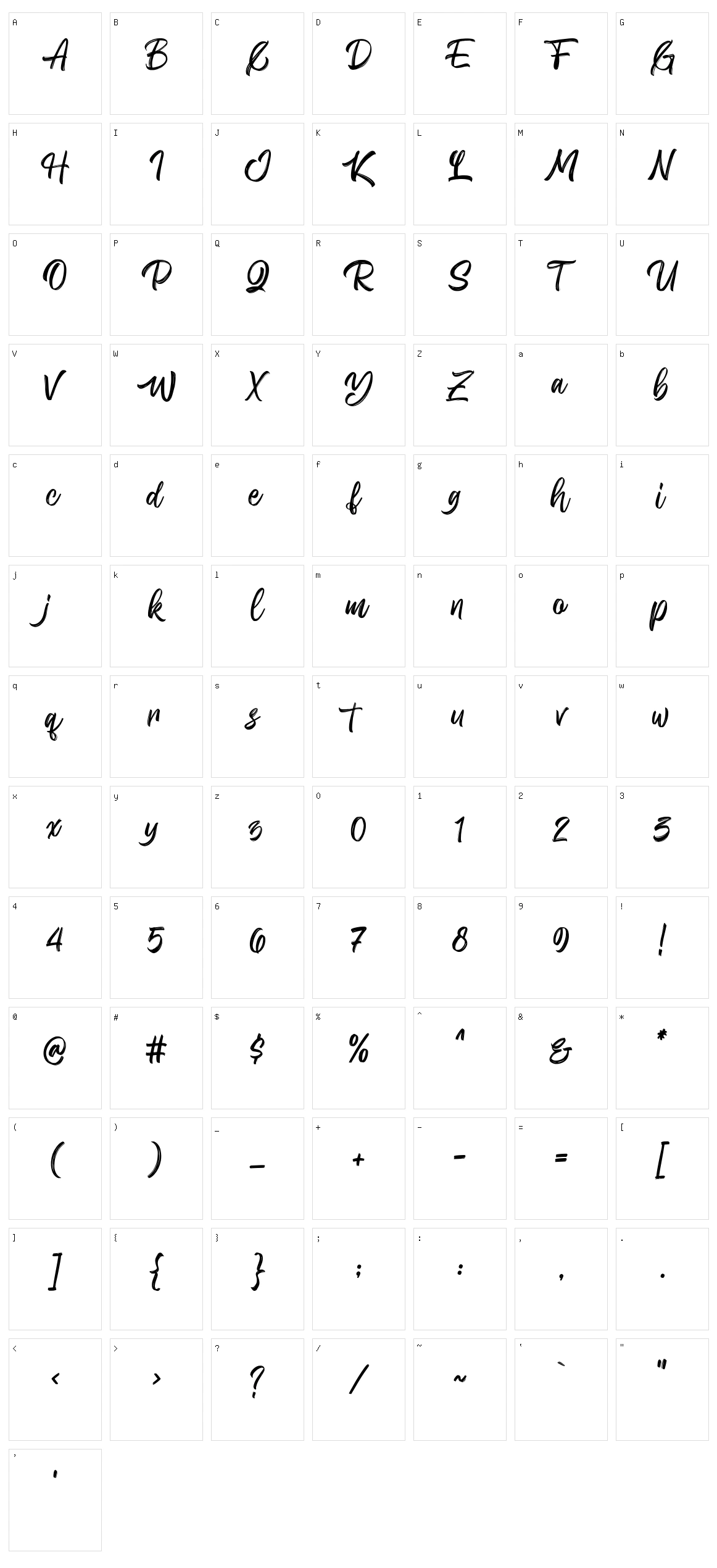 Wattgone Character Set