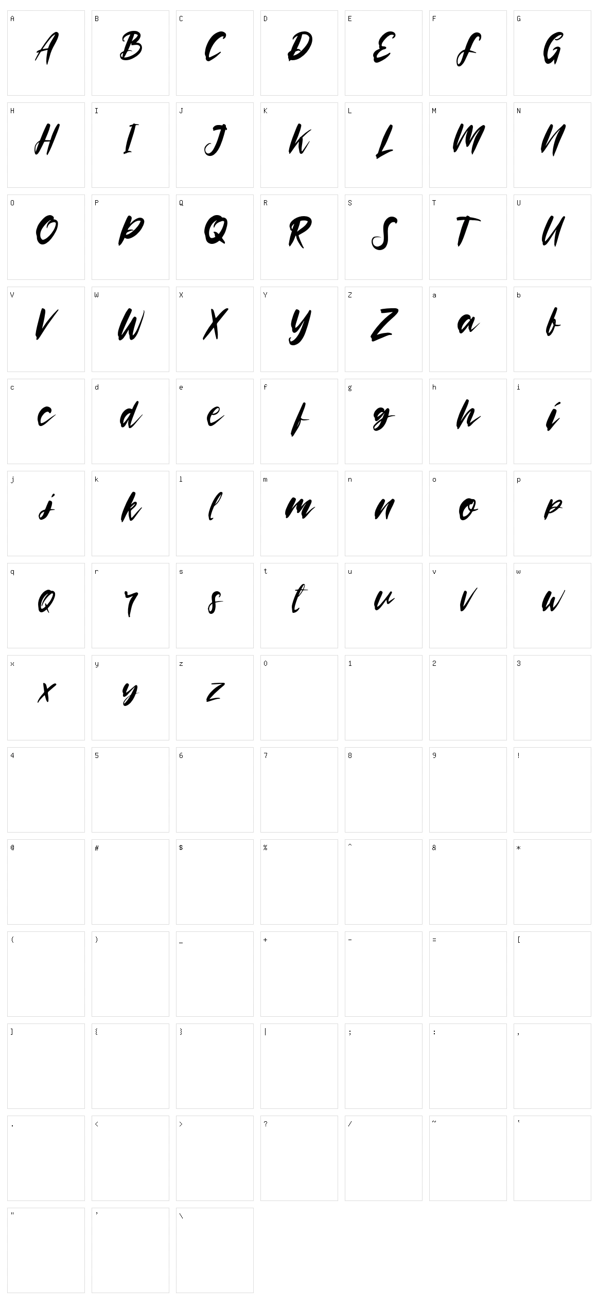 Rooselyn Character Set
