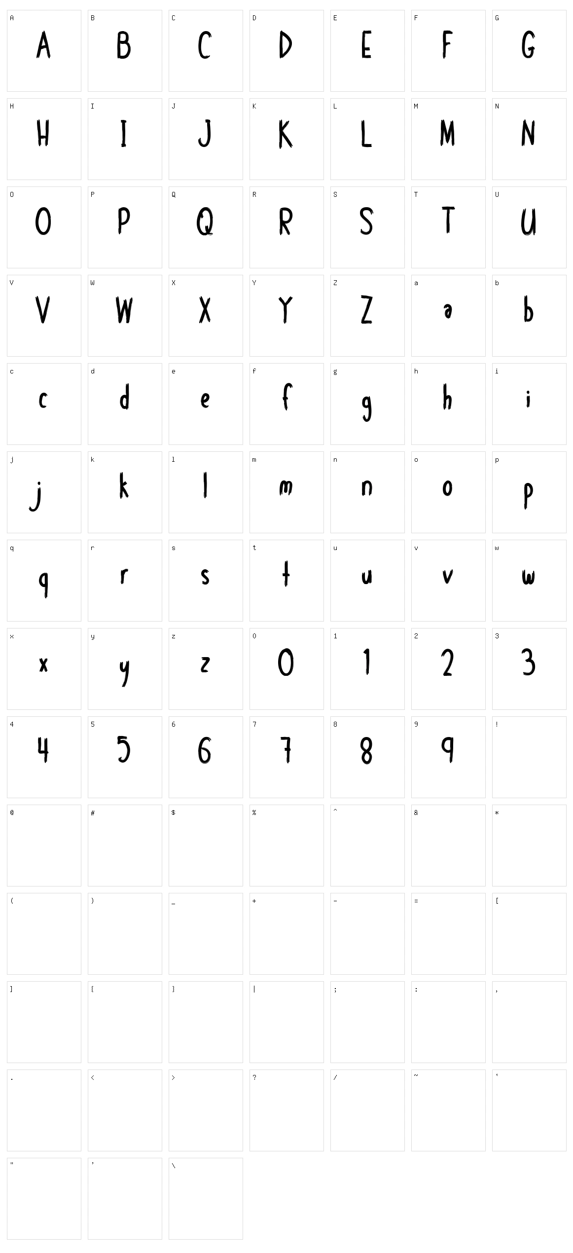 Shelomy Character Set