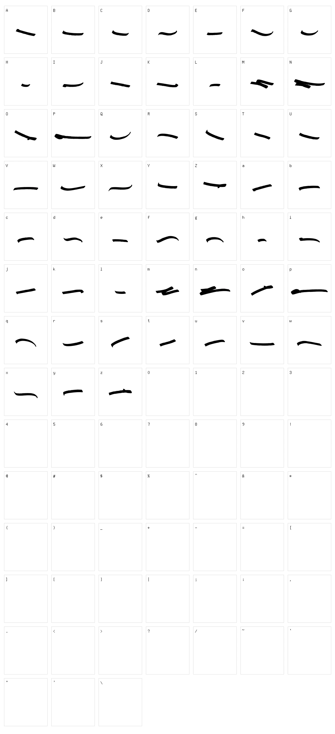 Strikeout Character Set