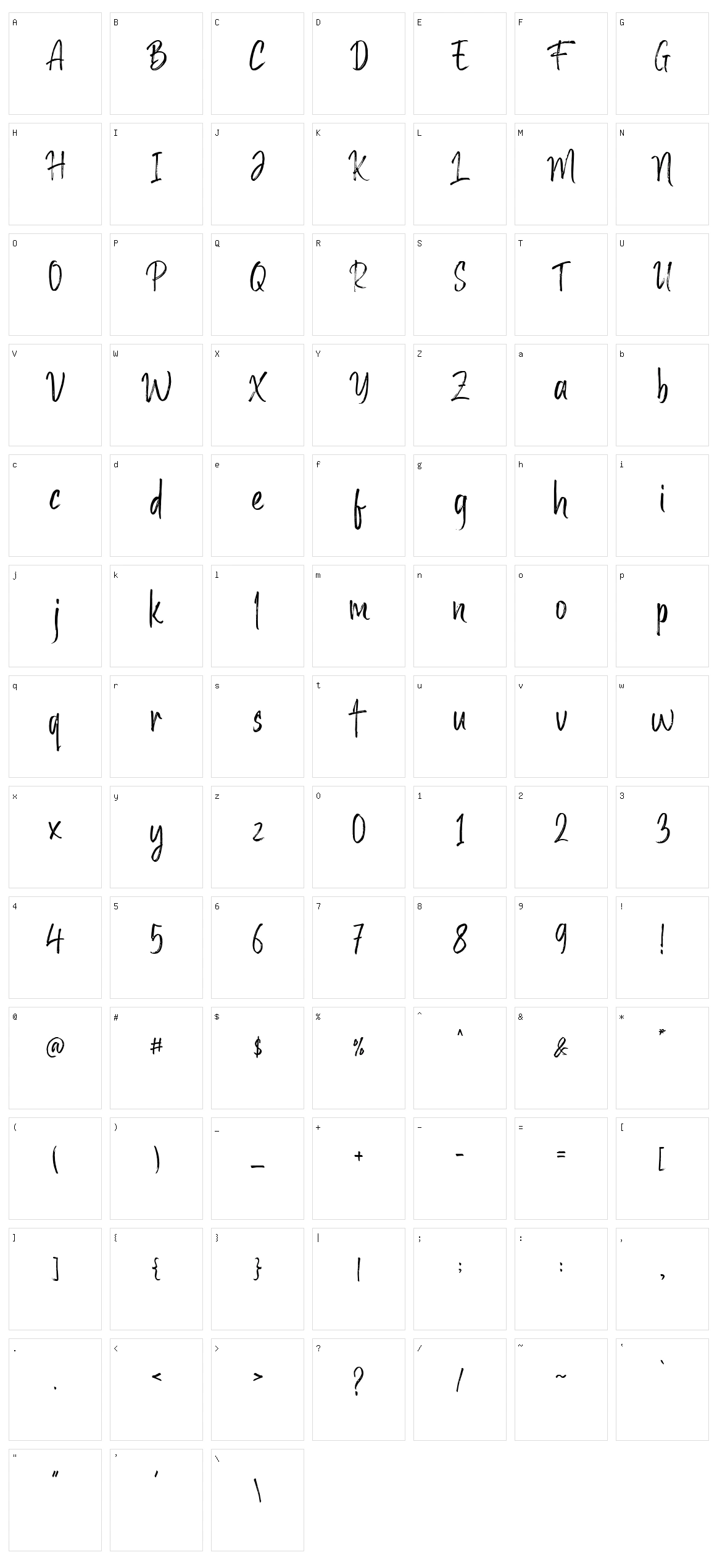 Malister Character Set