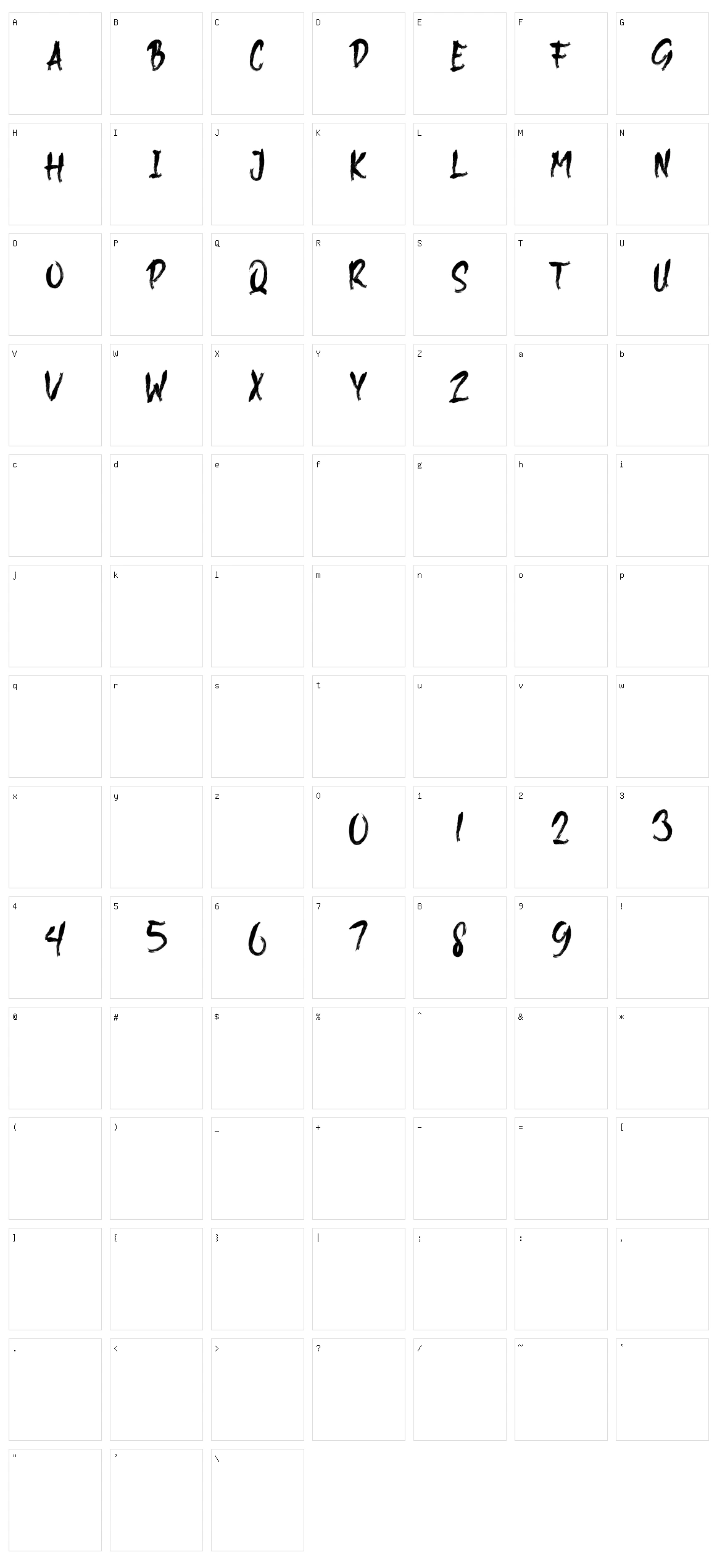 Distancing Character Set