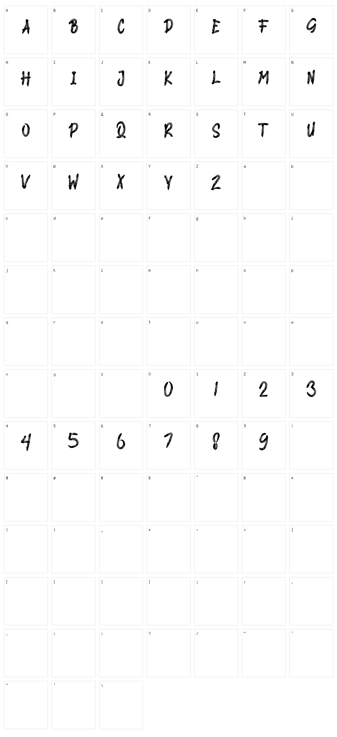 Wuhan Brush Character Set
