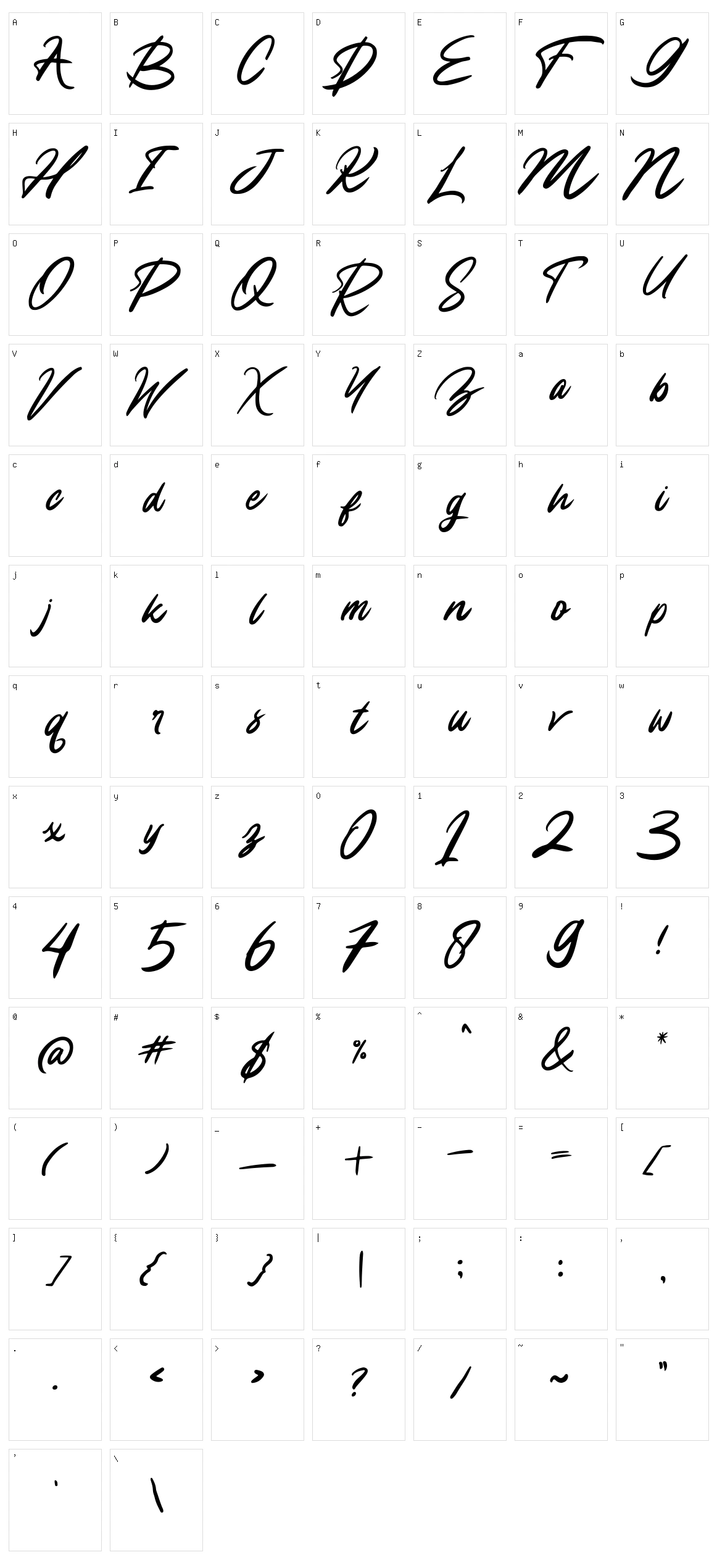 Chalista Character Set