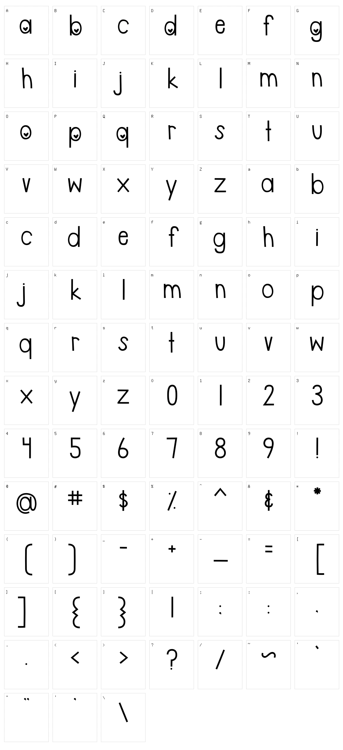 MTF Be Mine Character Set