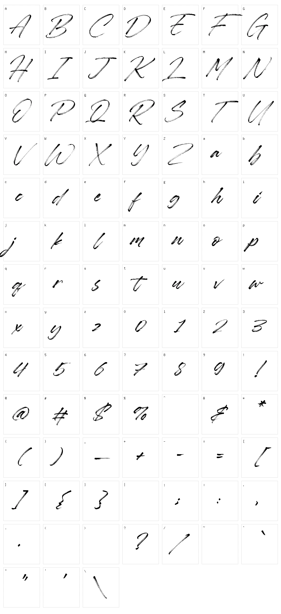 Rawless Character Set