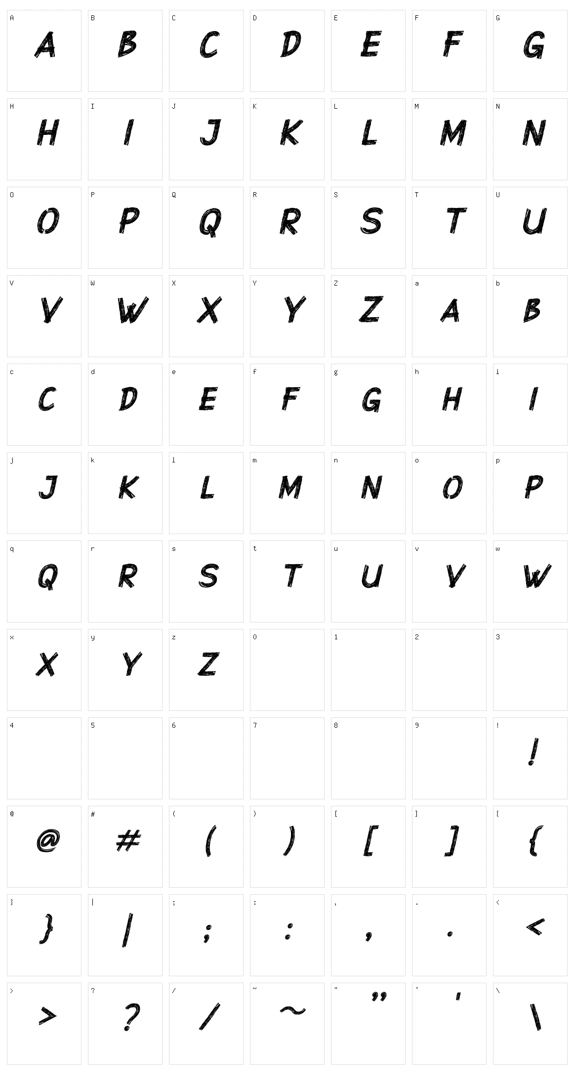 Superstition Character Set