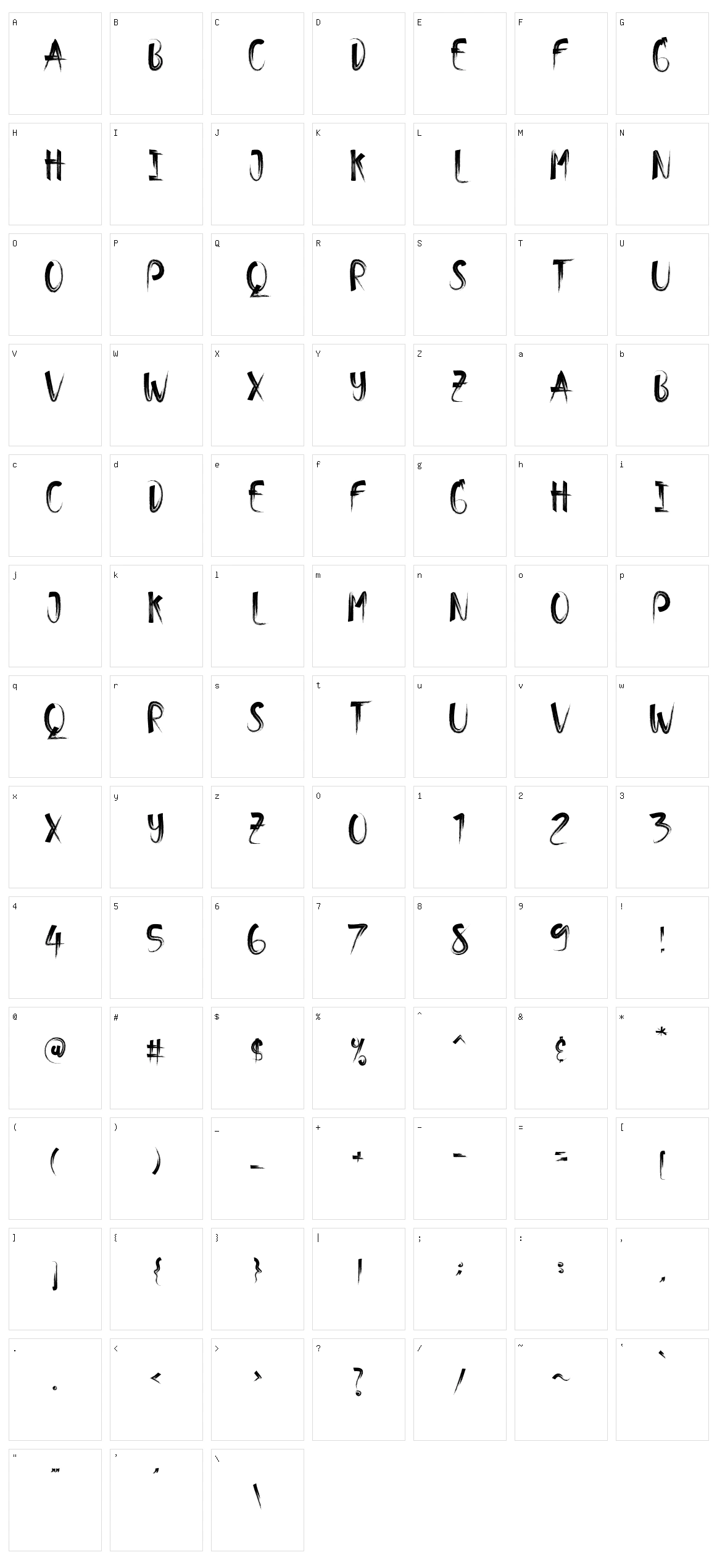 Bimber Brush Character Set