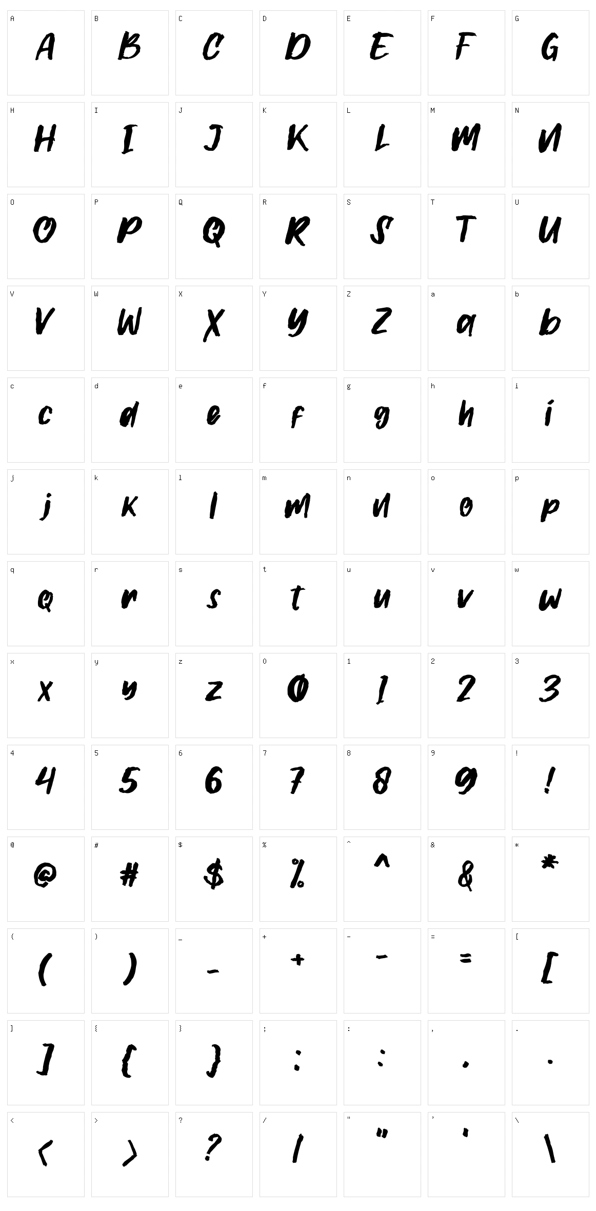 Gilmoore Character Set