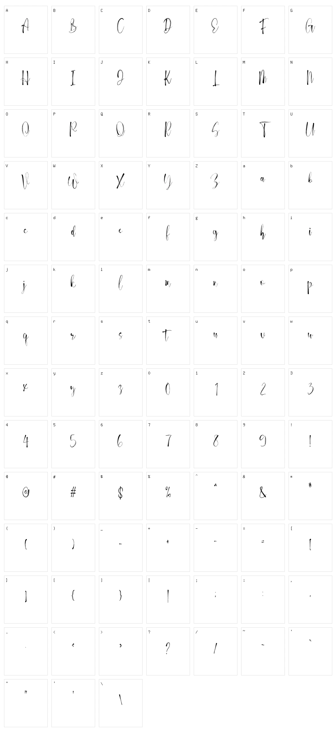Themify Brush Character Set