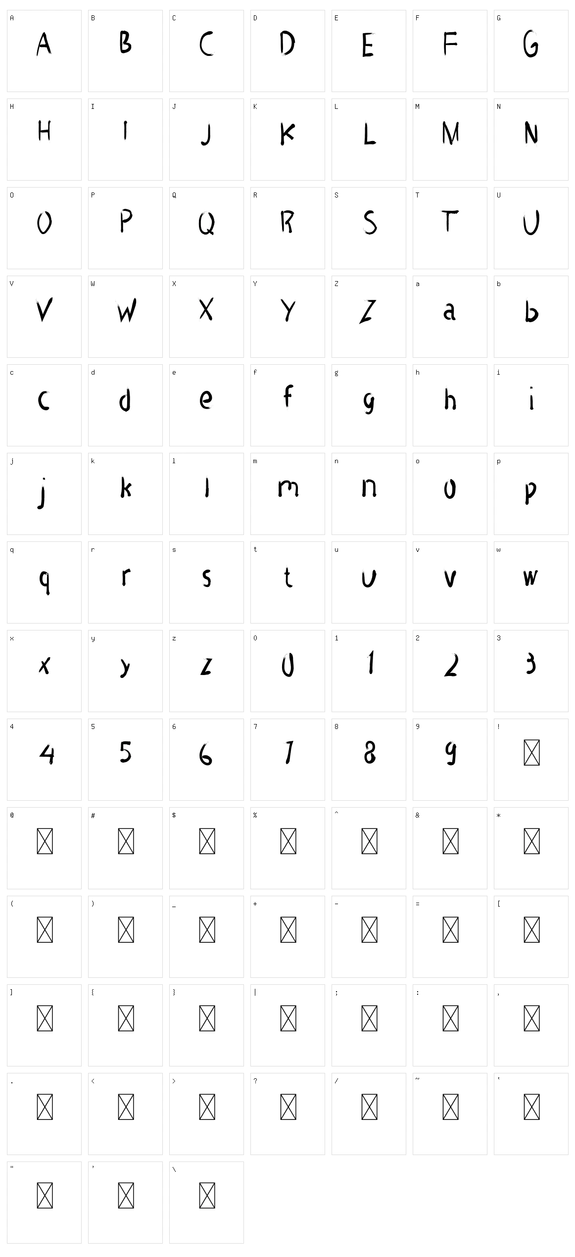 Trumble Character Set