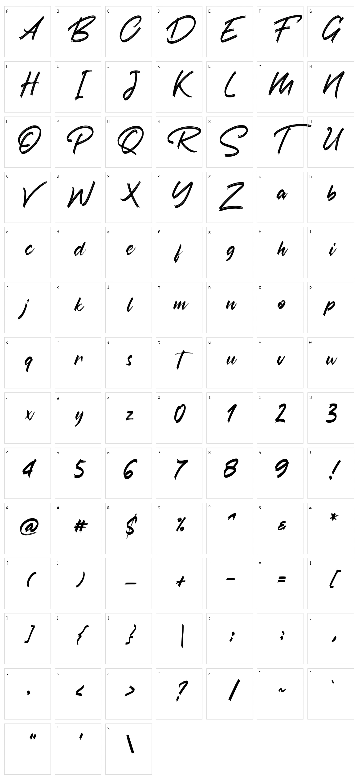 Austhind Character Set