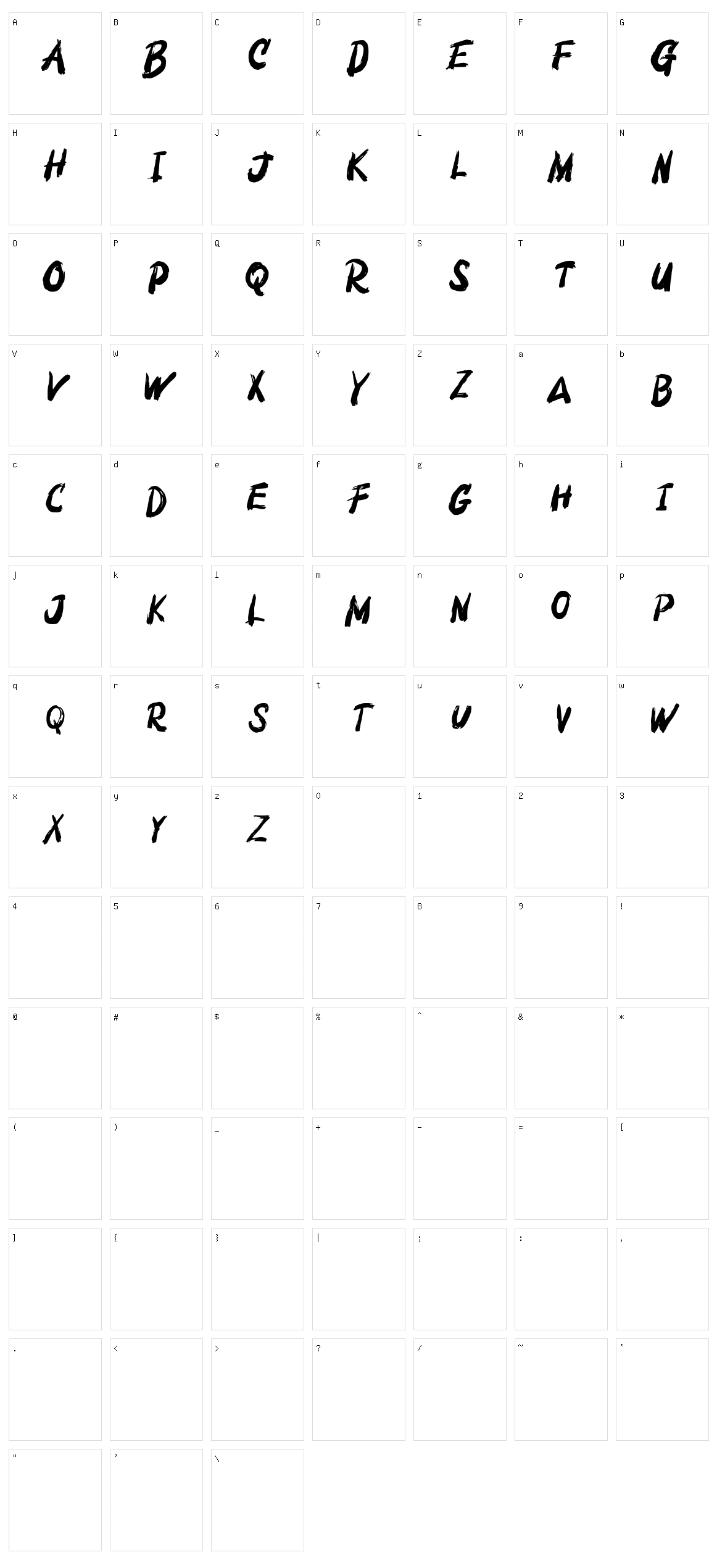 Bacar Character Set