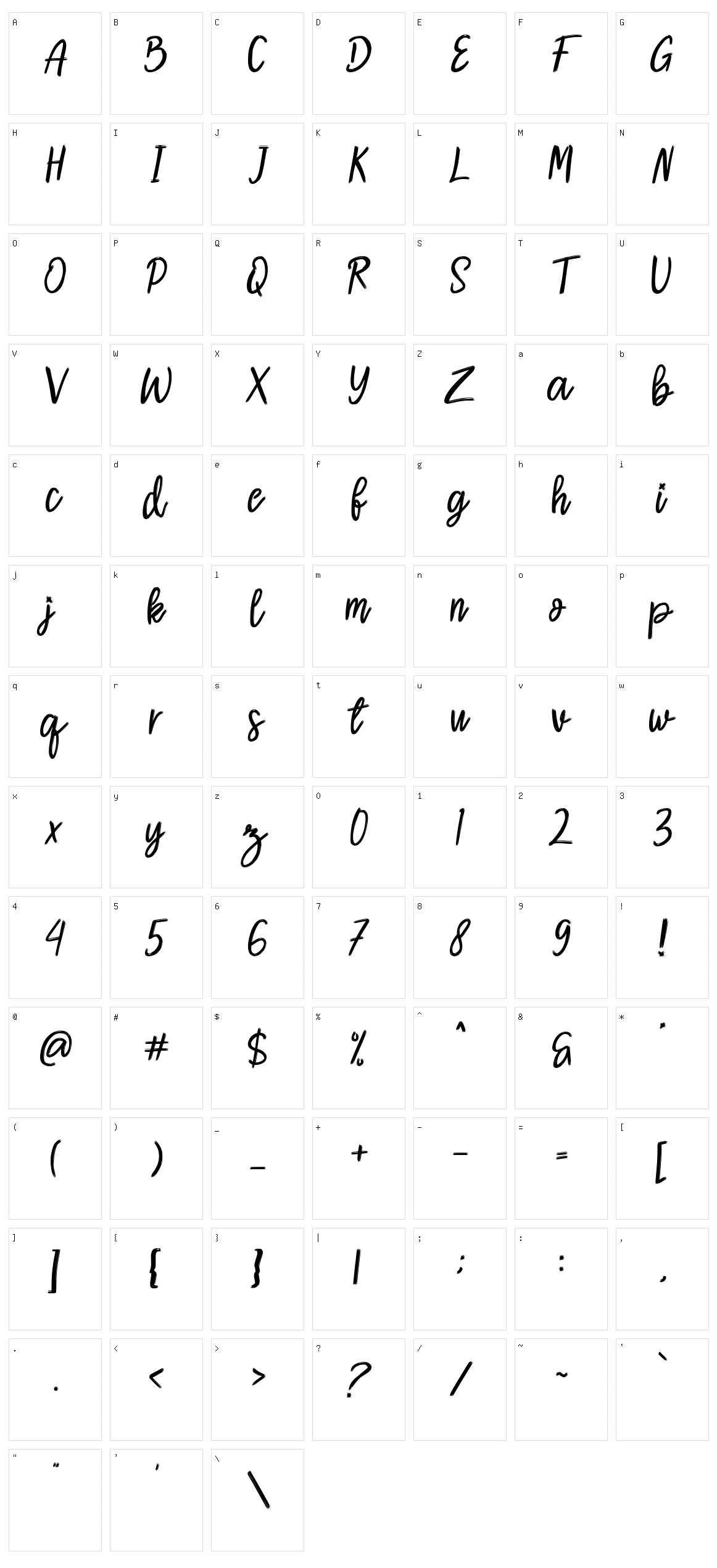 Reinstay Character Set