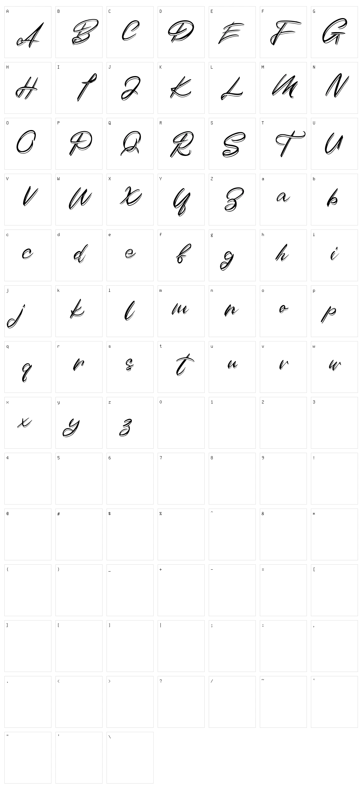 Duythy Character Set
