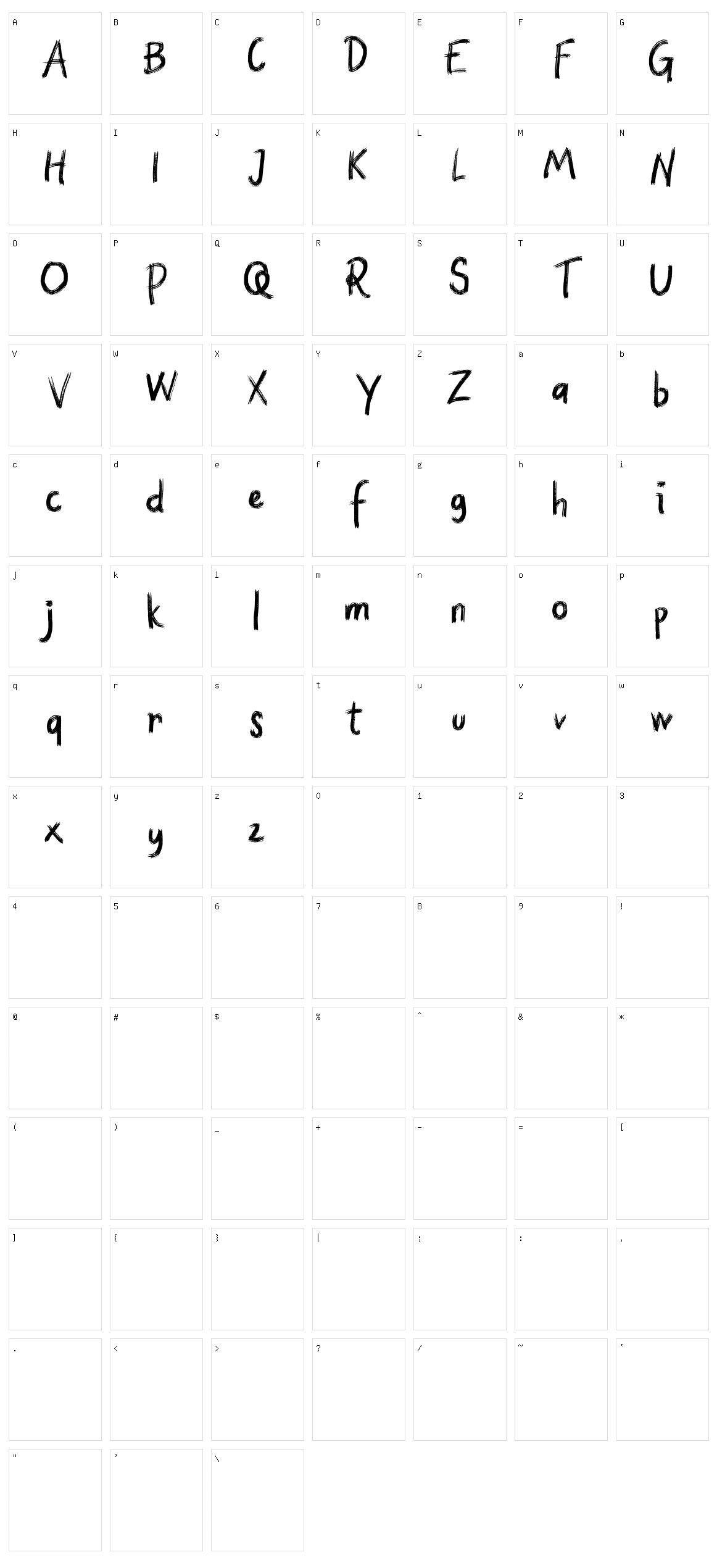 Quiet Character Set